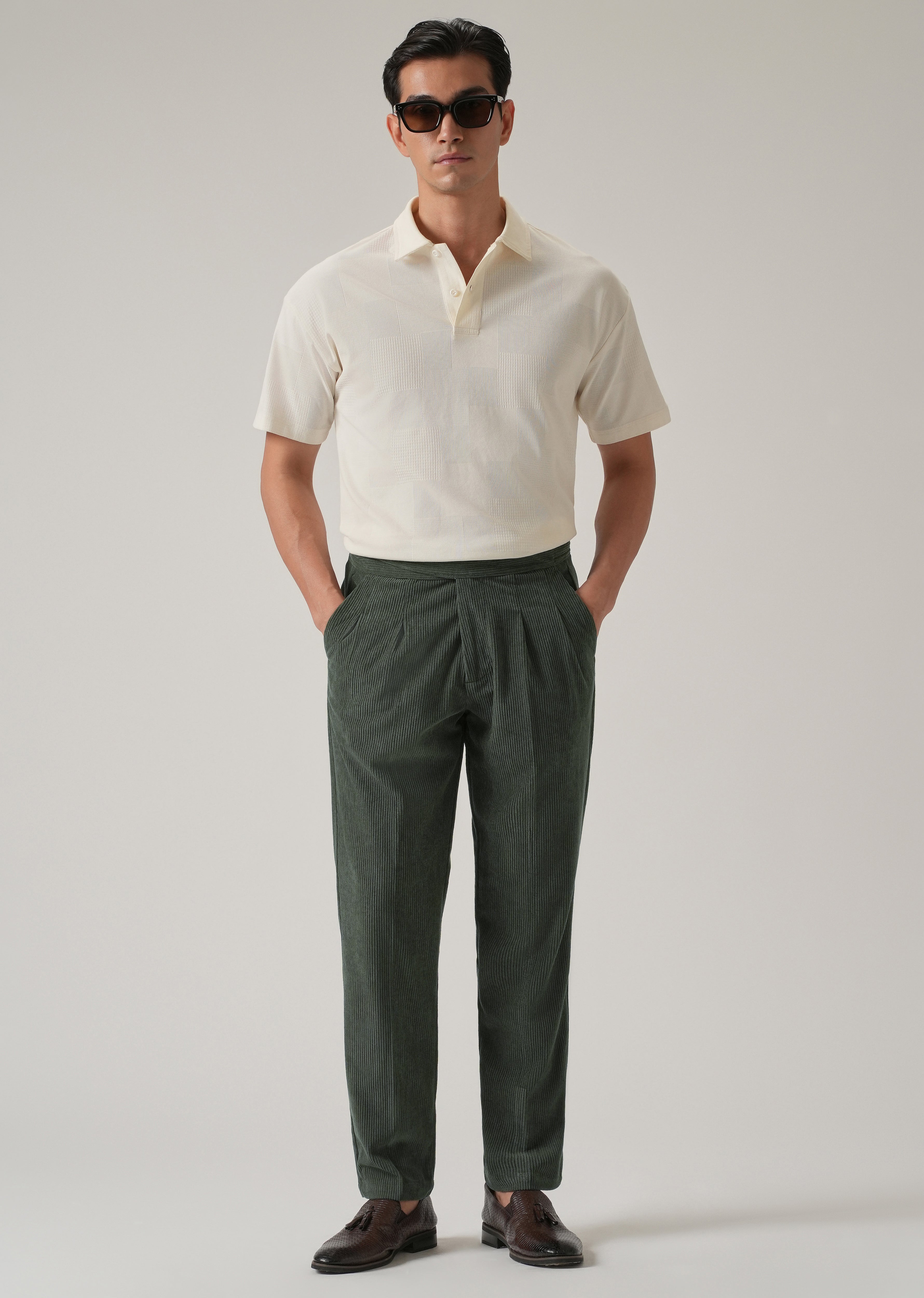 Green Corduroy Gurkha Pants