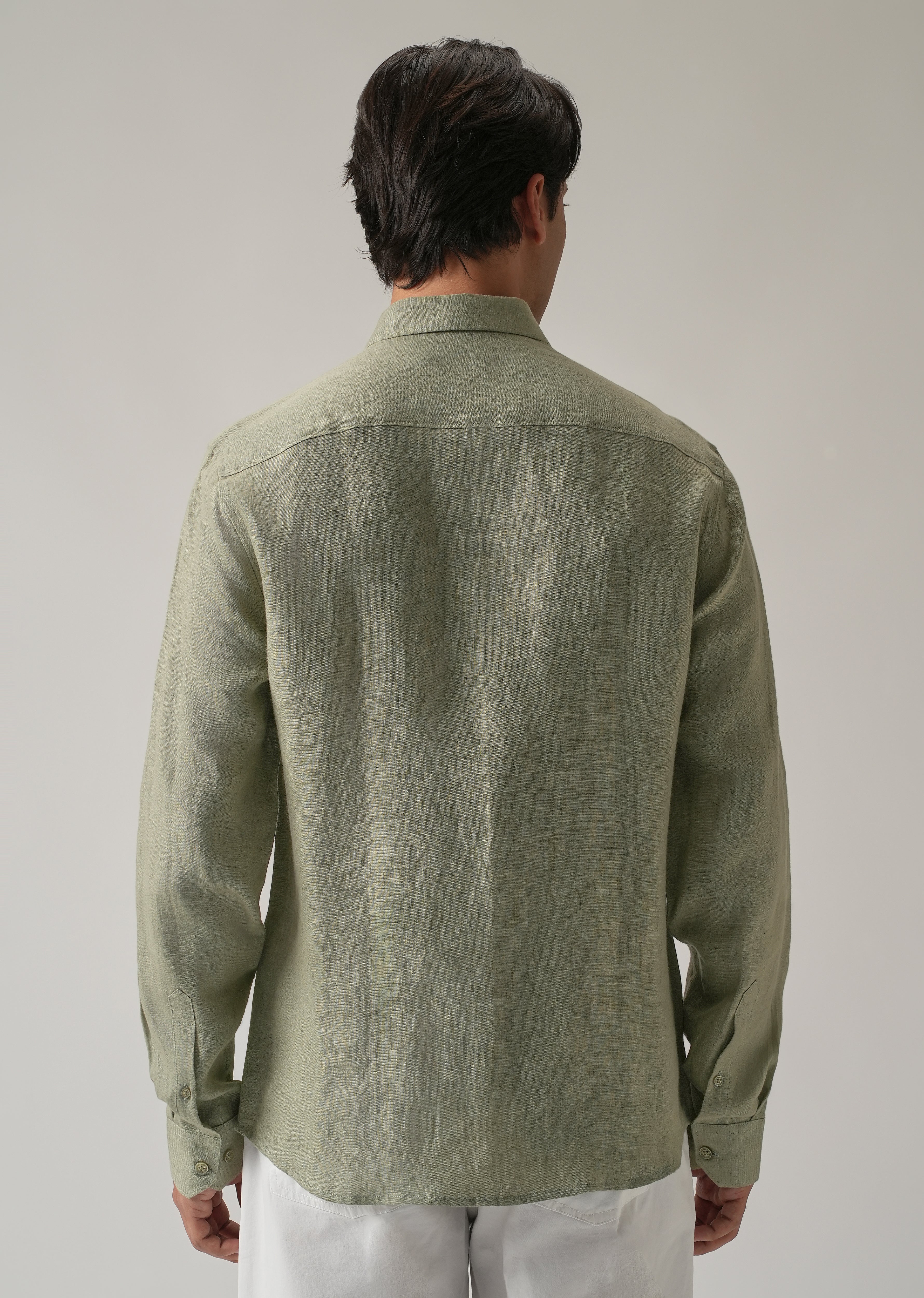 Green Double Pocket 100% Pure Irish Linen Shirt