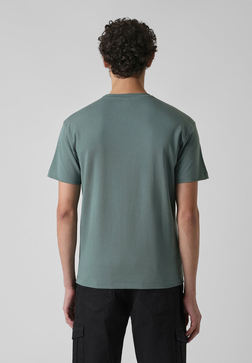 Green Embossed Printed Slim Fit T-shirt