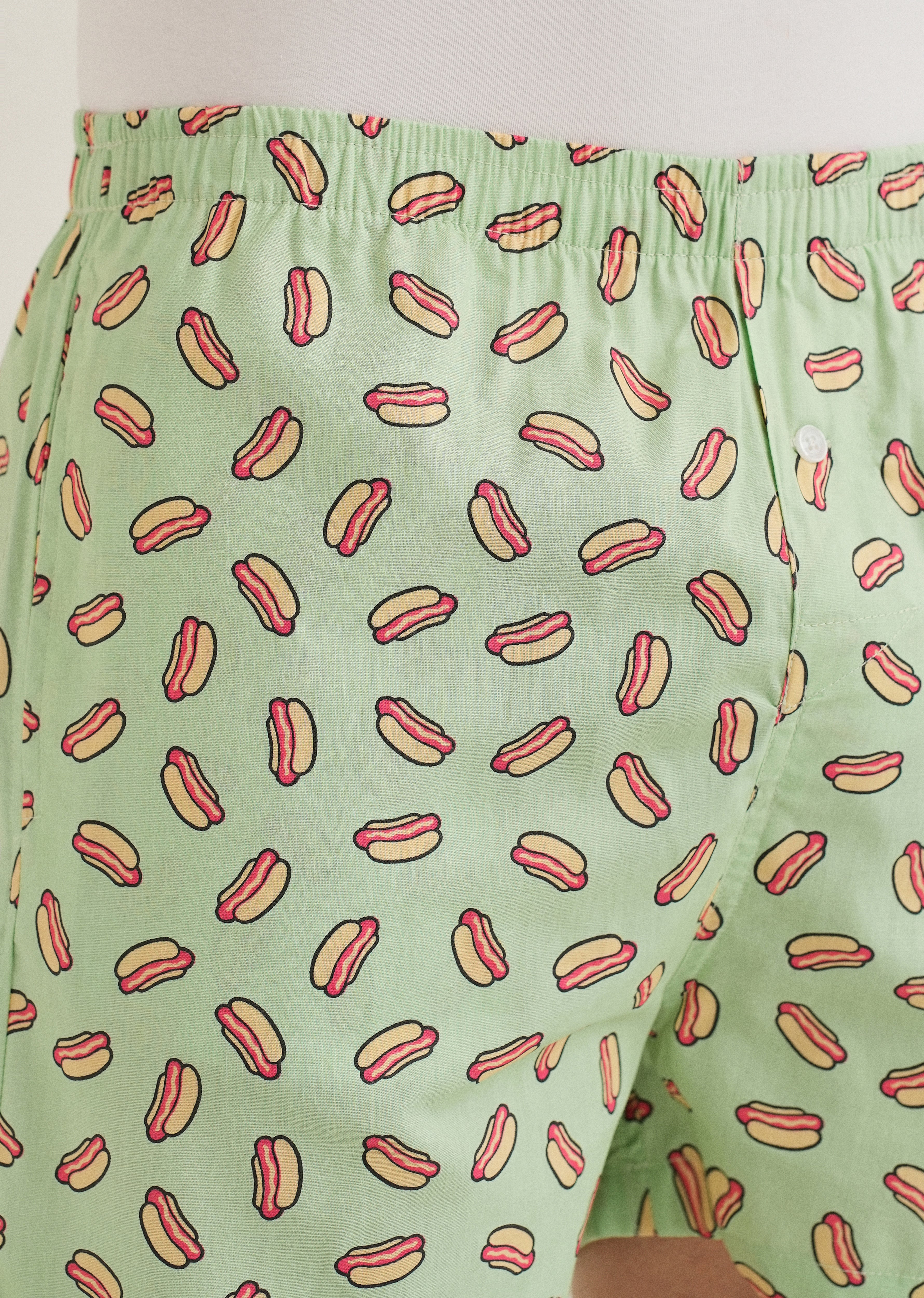 Green Hotdog Printed Boxer