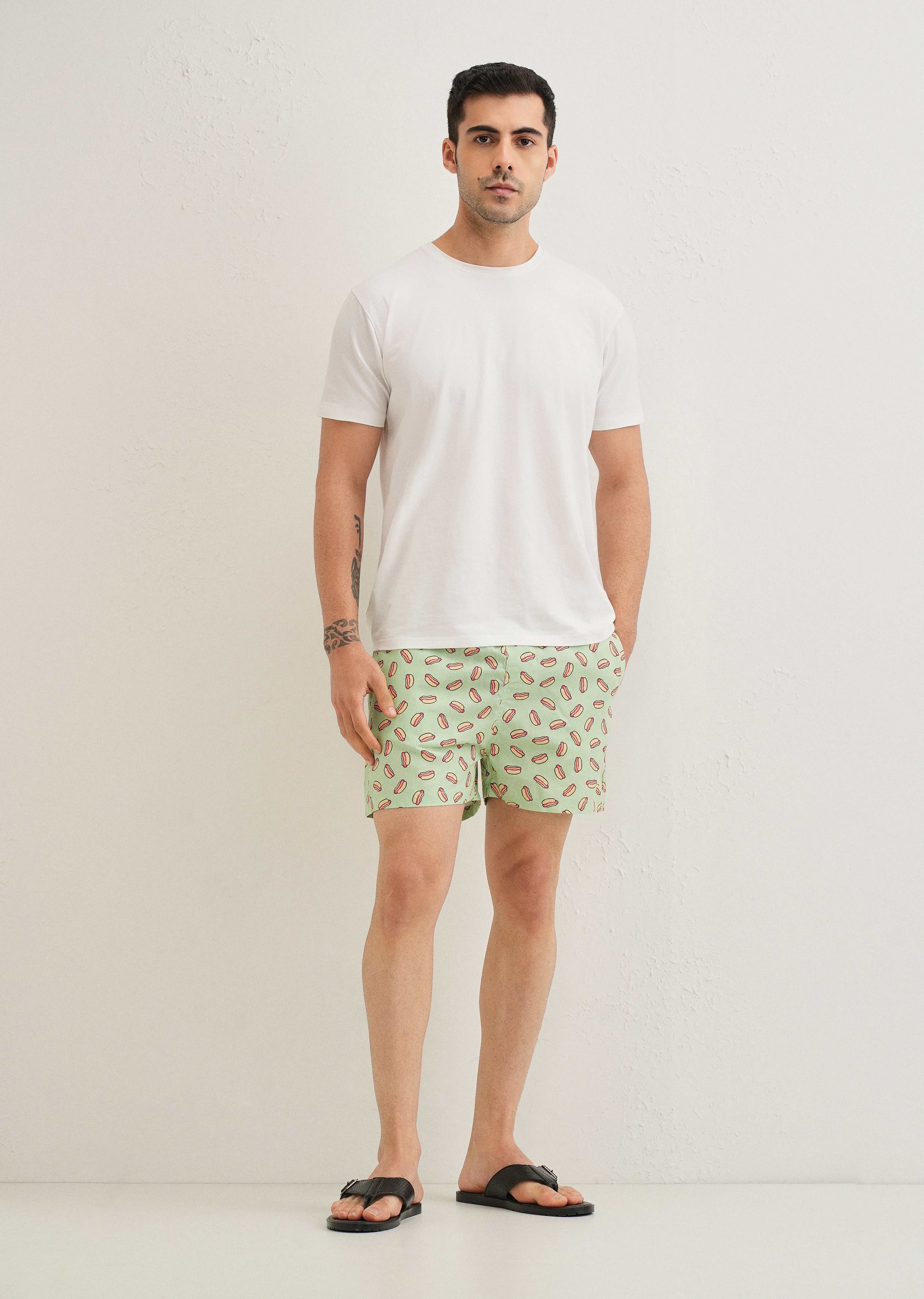 Green Hotdog Printed Boxer