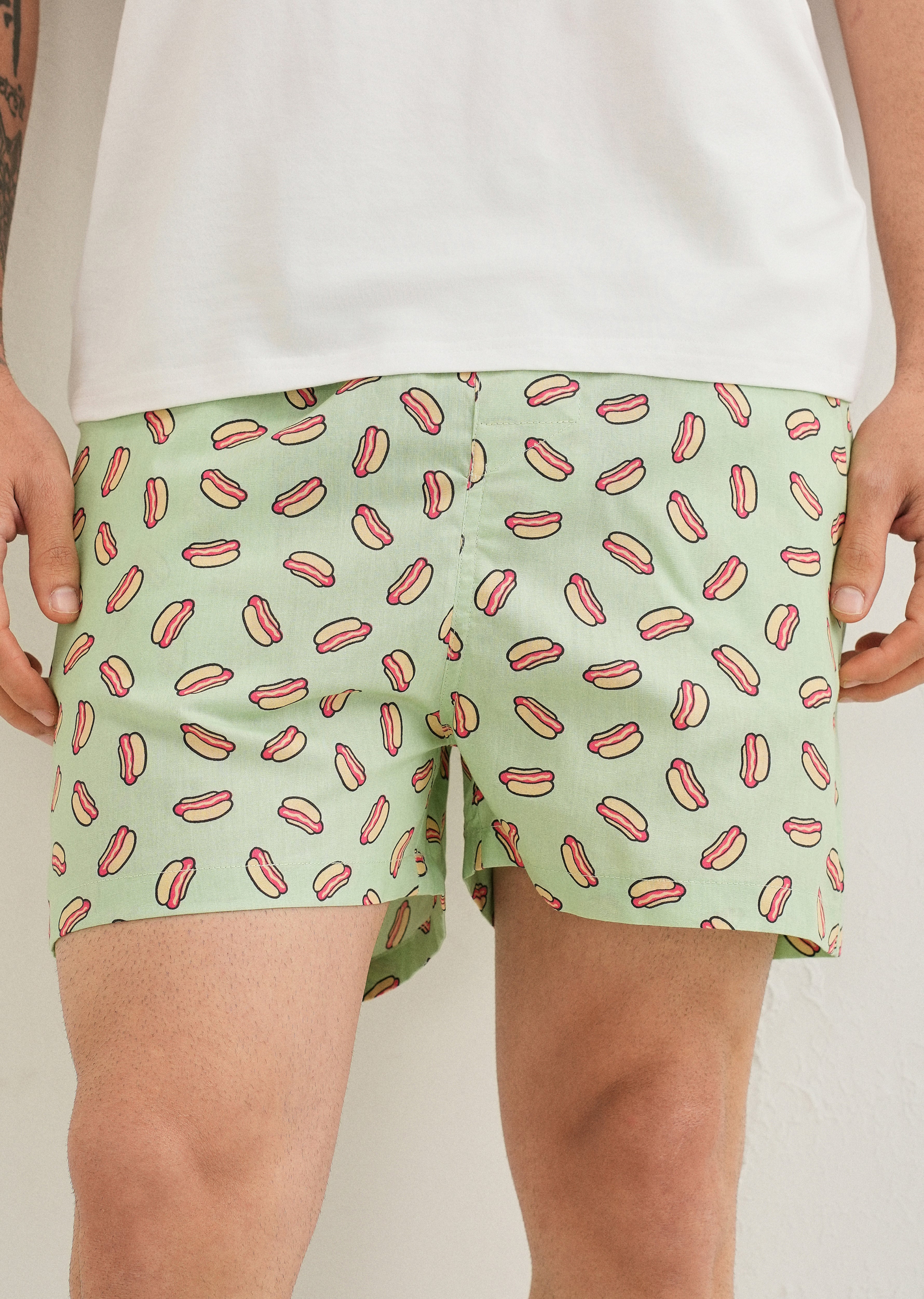 Green Hotdog Printed Boxer