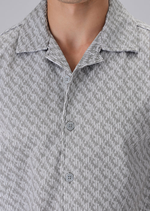 Green Knitted Half Sleeve Shirt