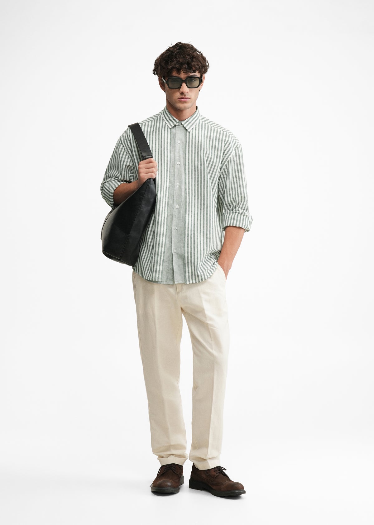 Mint Green Layered Look Stripe Shirt