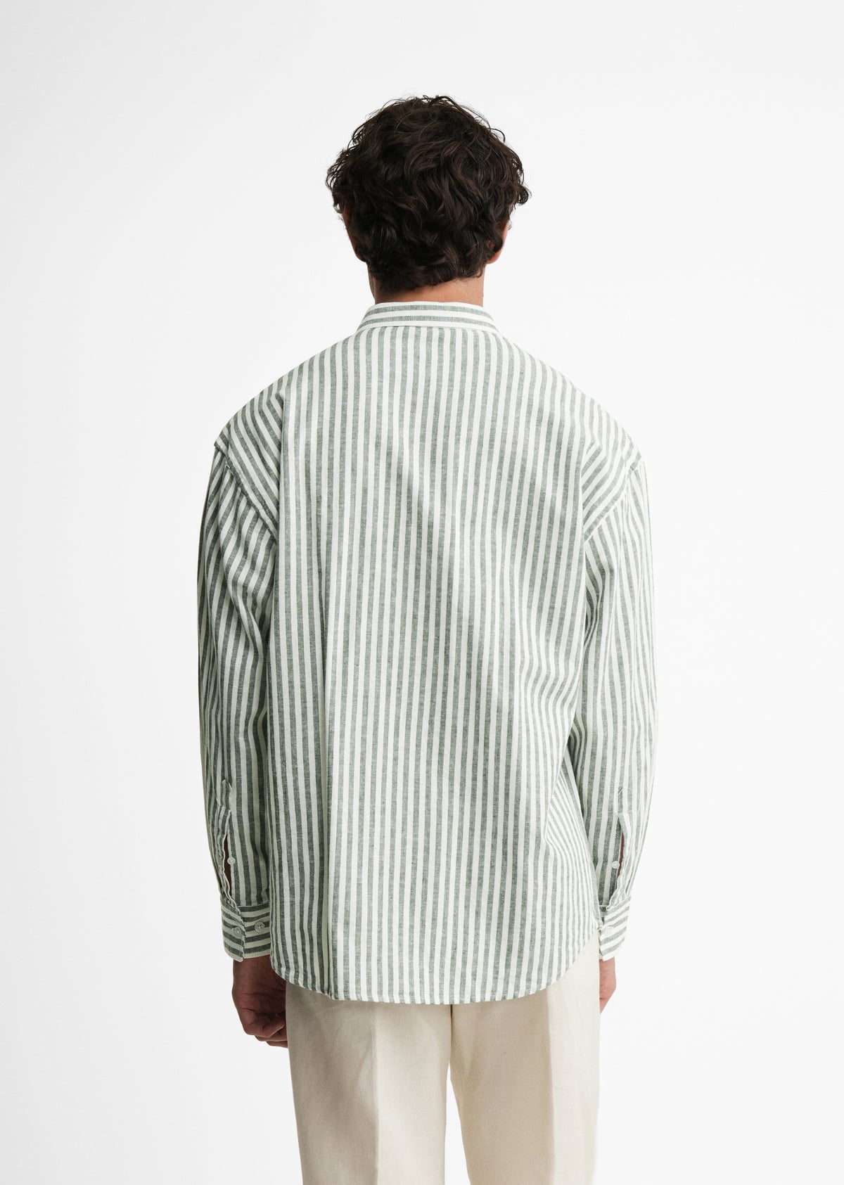 Mint Green Layered Look Stripe Shirt