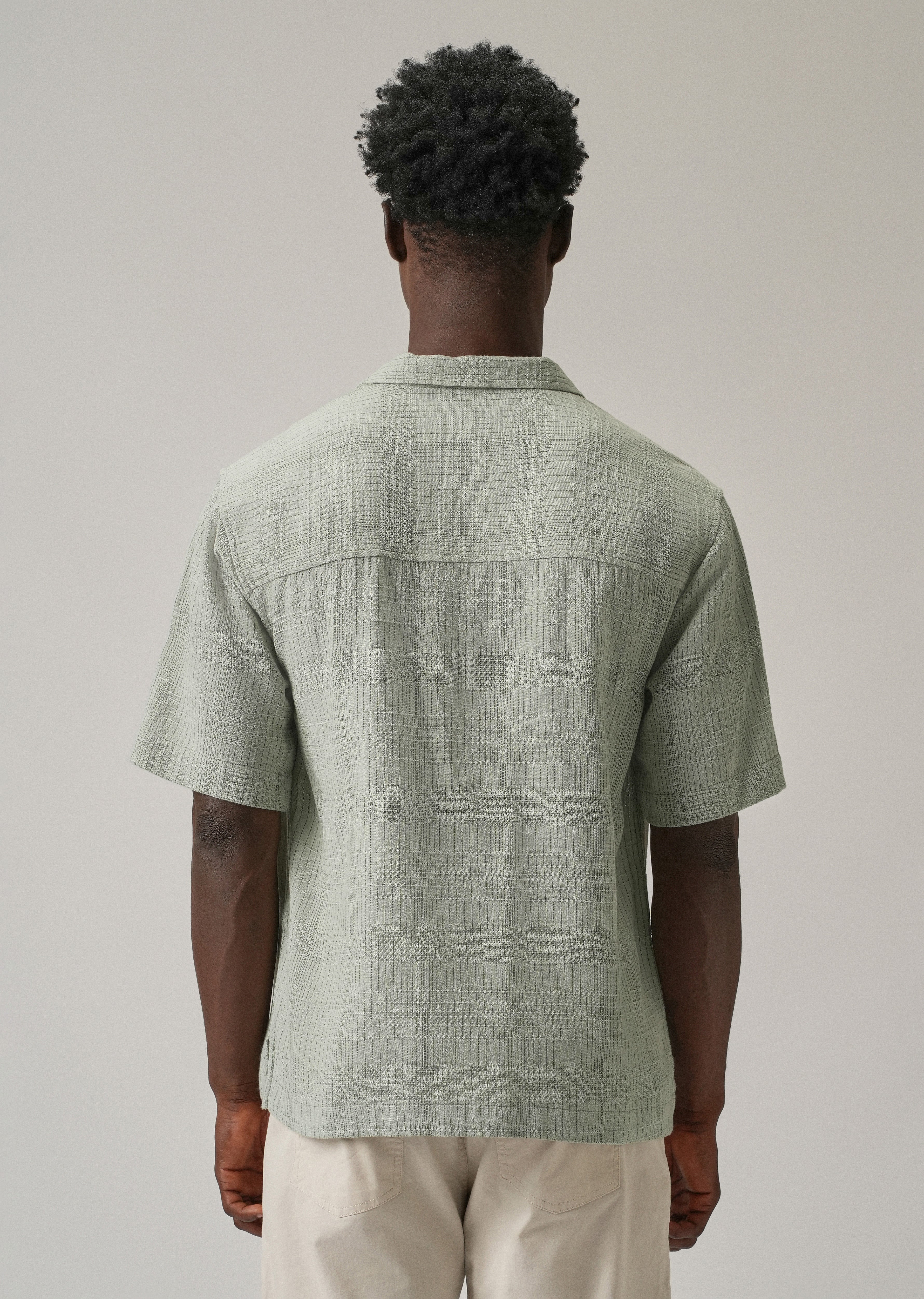 Green Open Weave Cotton Shirt