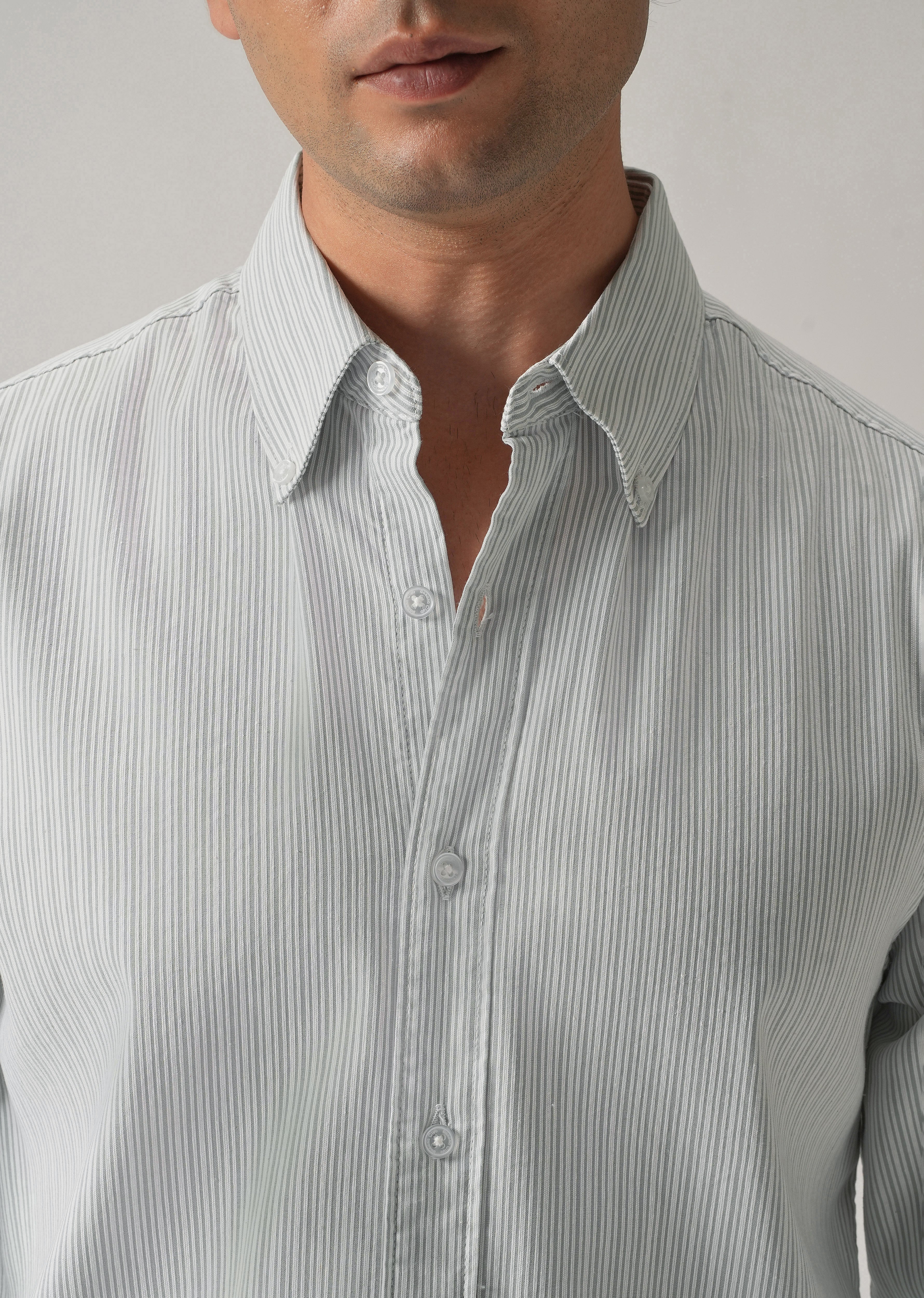 Green Pinstripe Shirt