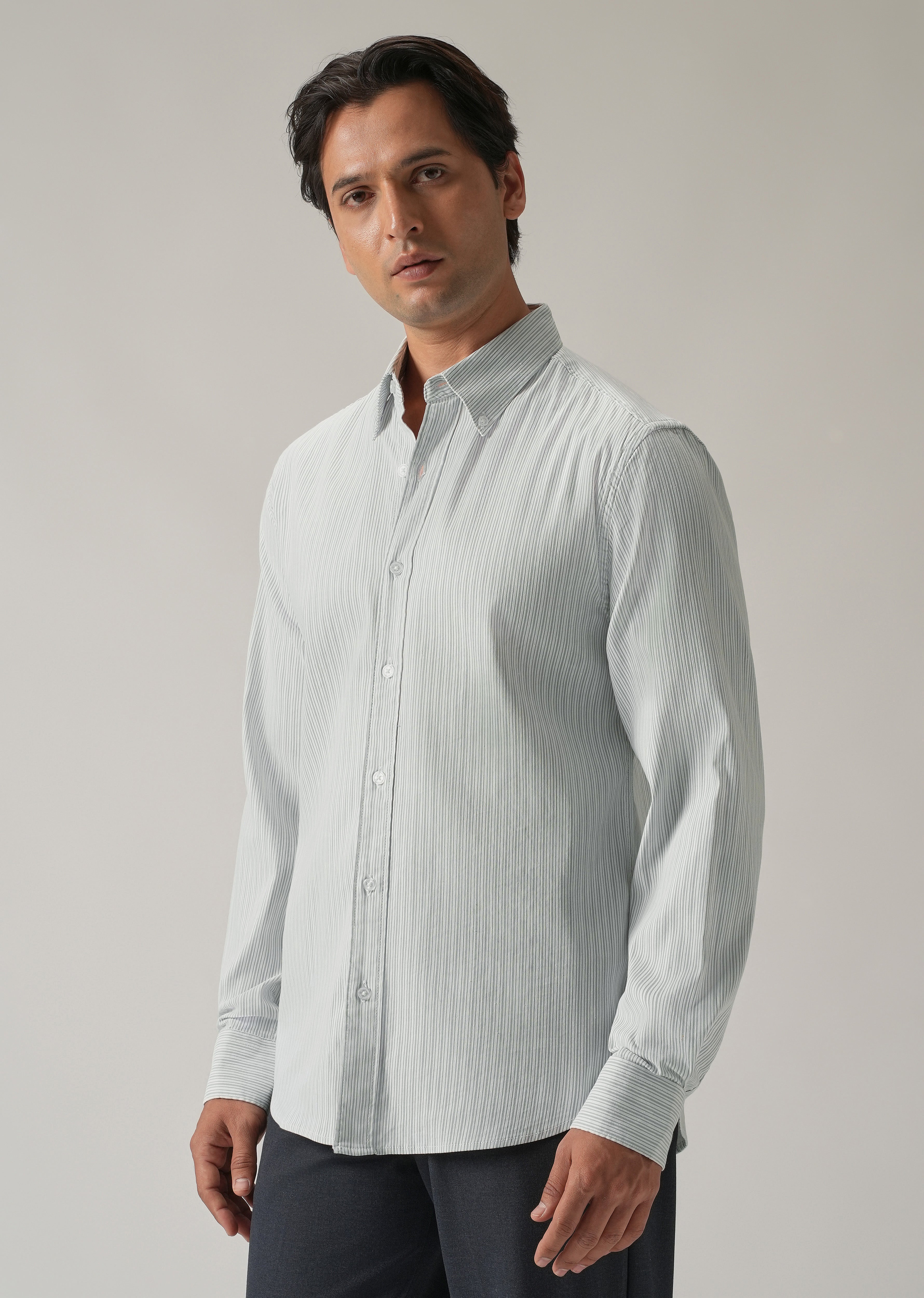 Green Pinstripe Shirt
