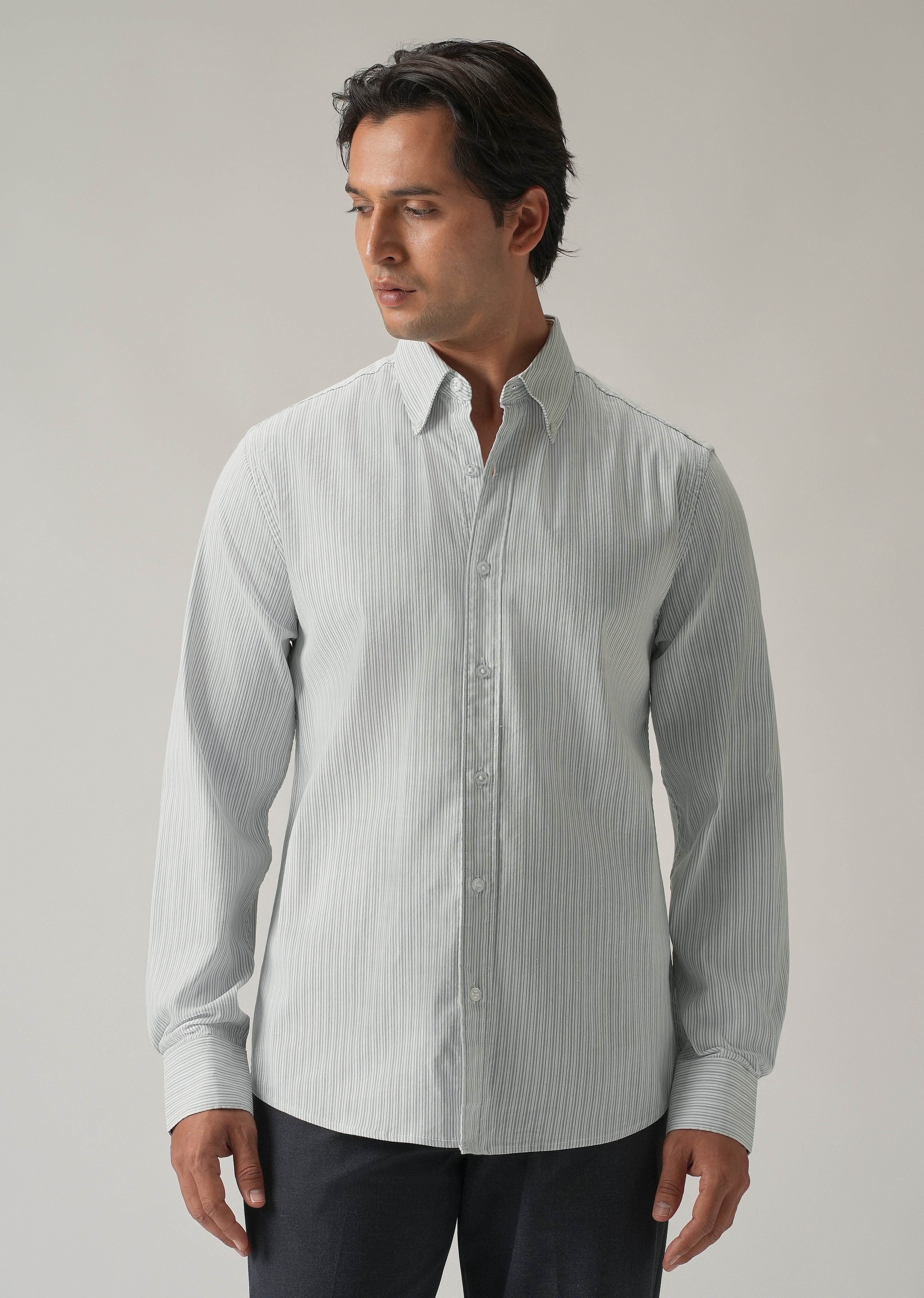 Green Pinstripe Shirt