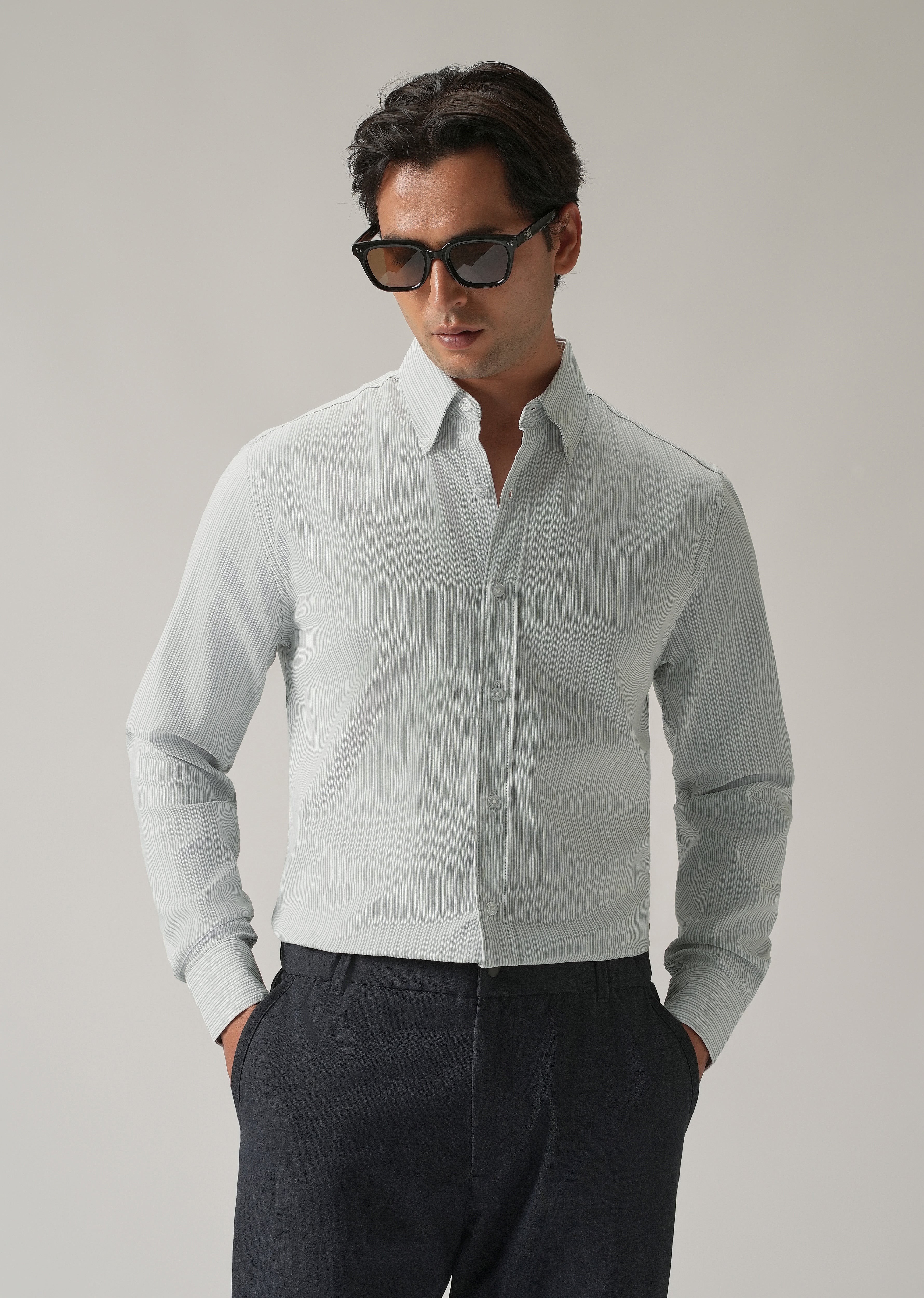 Green Pinstripe Shirt