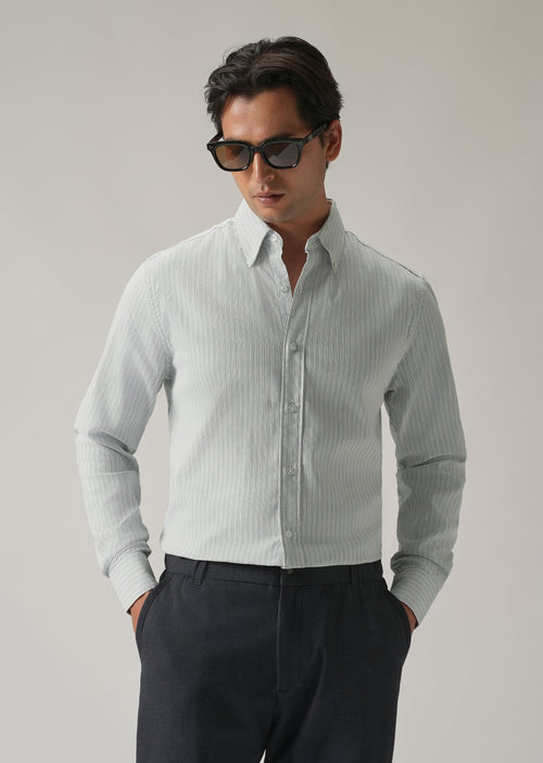 Green Pinstripe Shirt