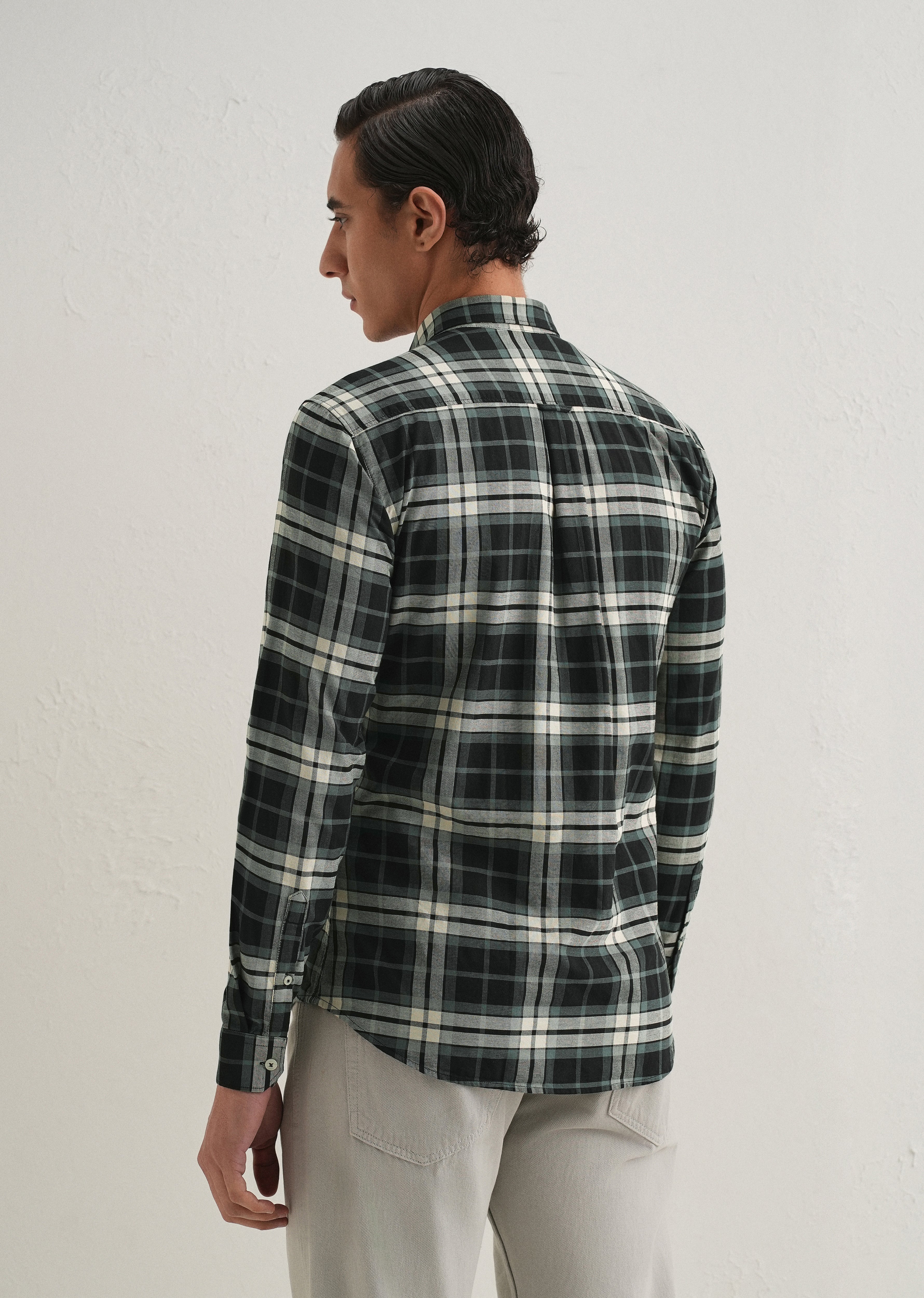Green Plaid Check Shirt