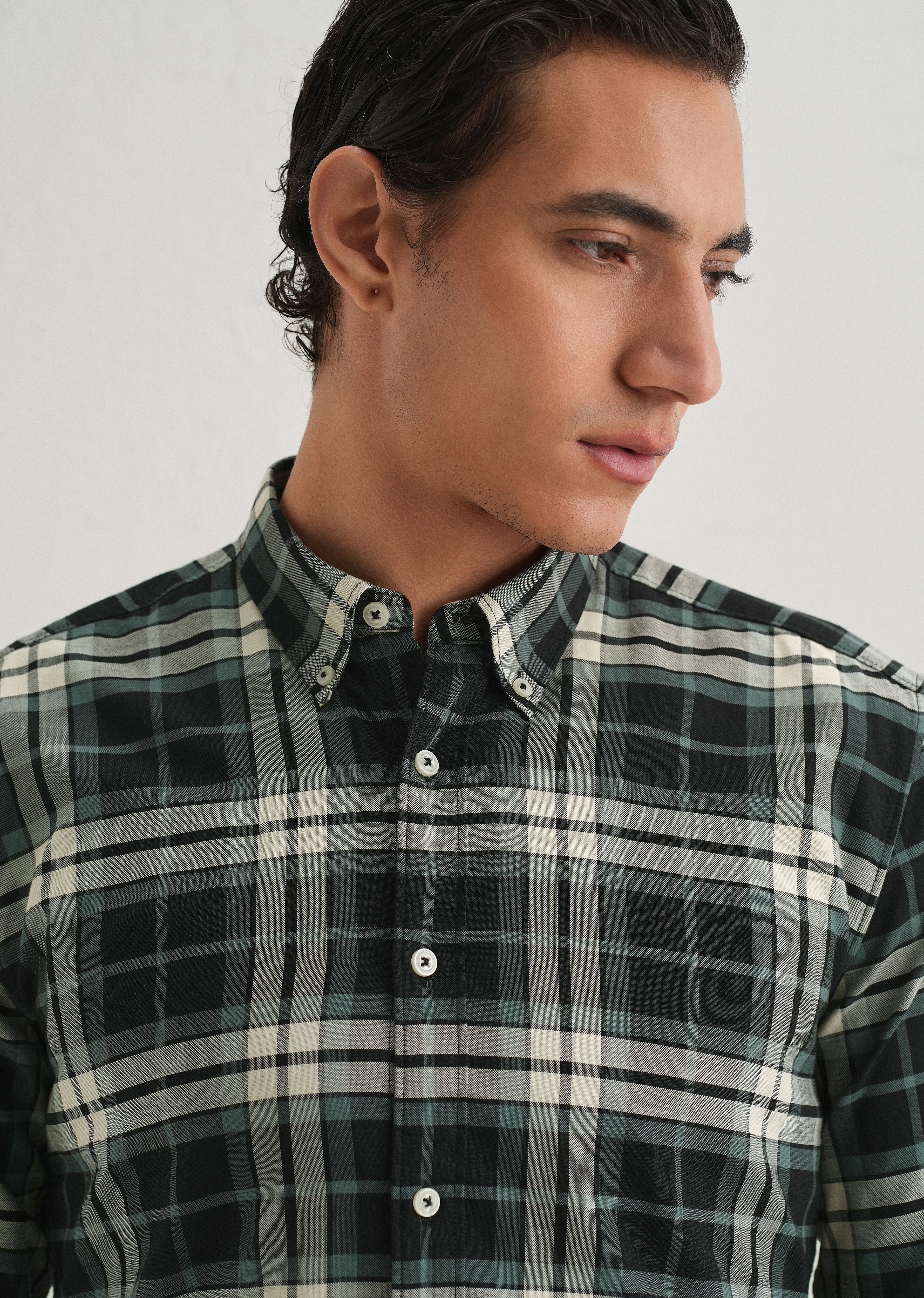 Green Plaid Check Shirt