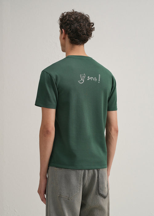 Green Printed Crew Neck T-shirt