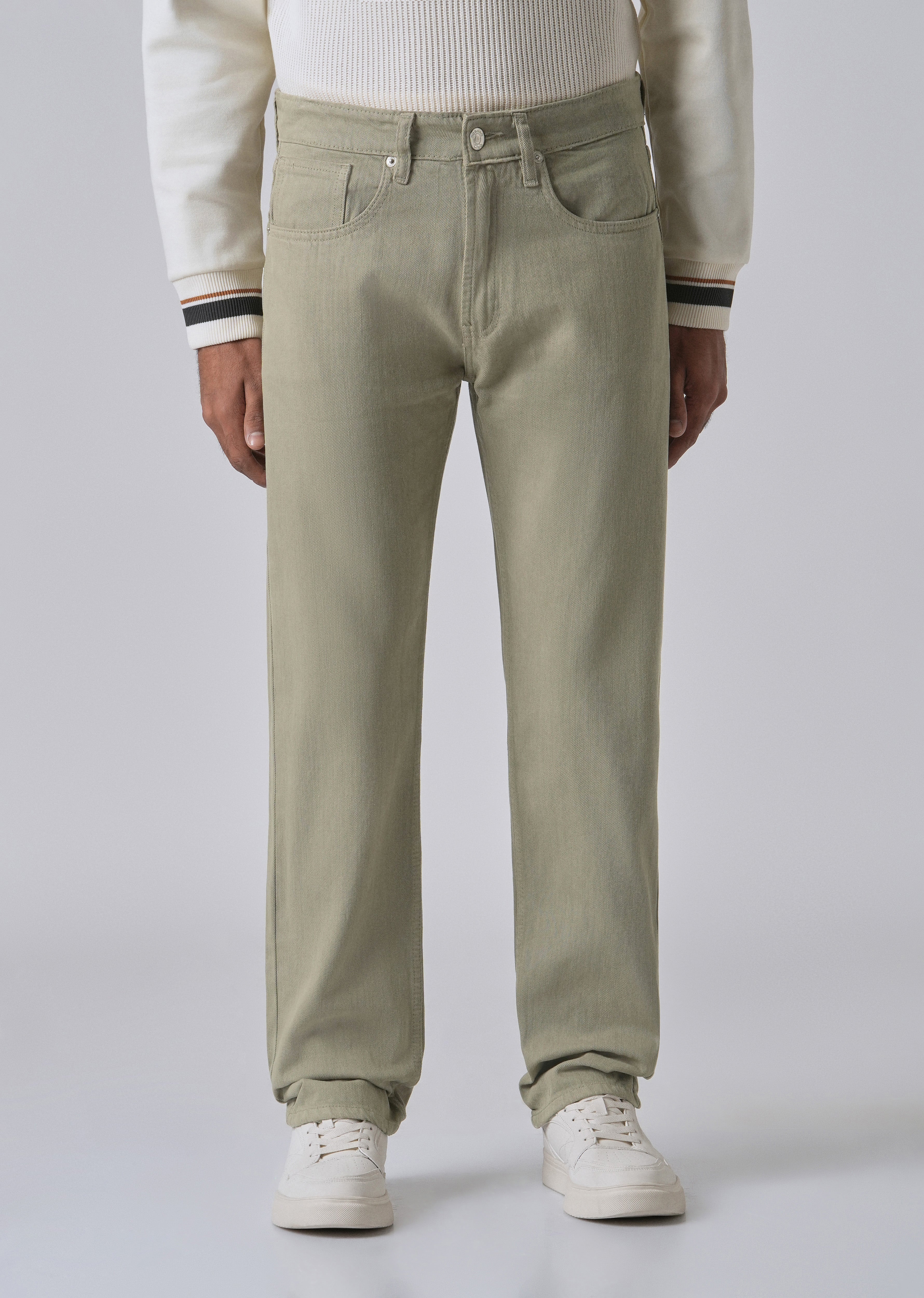 Green Regular Fit Denim