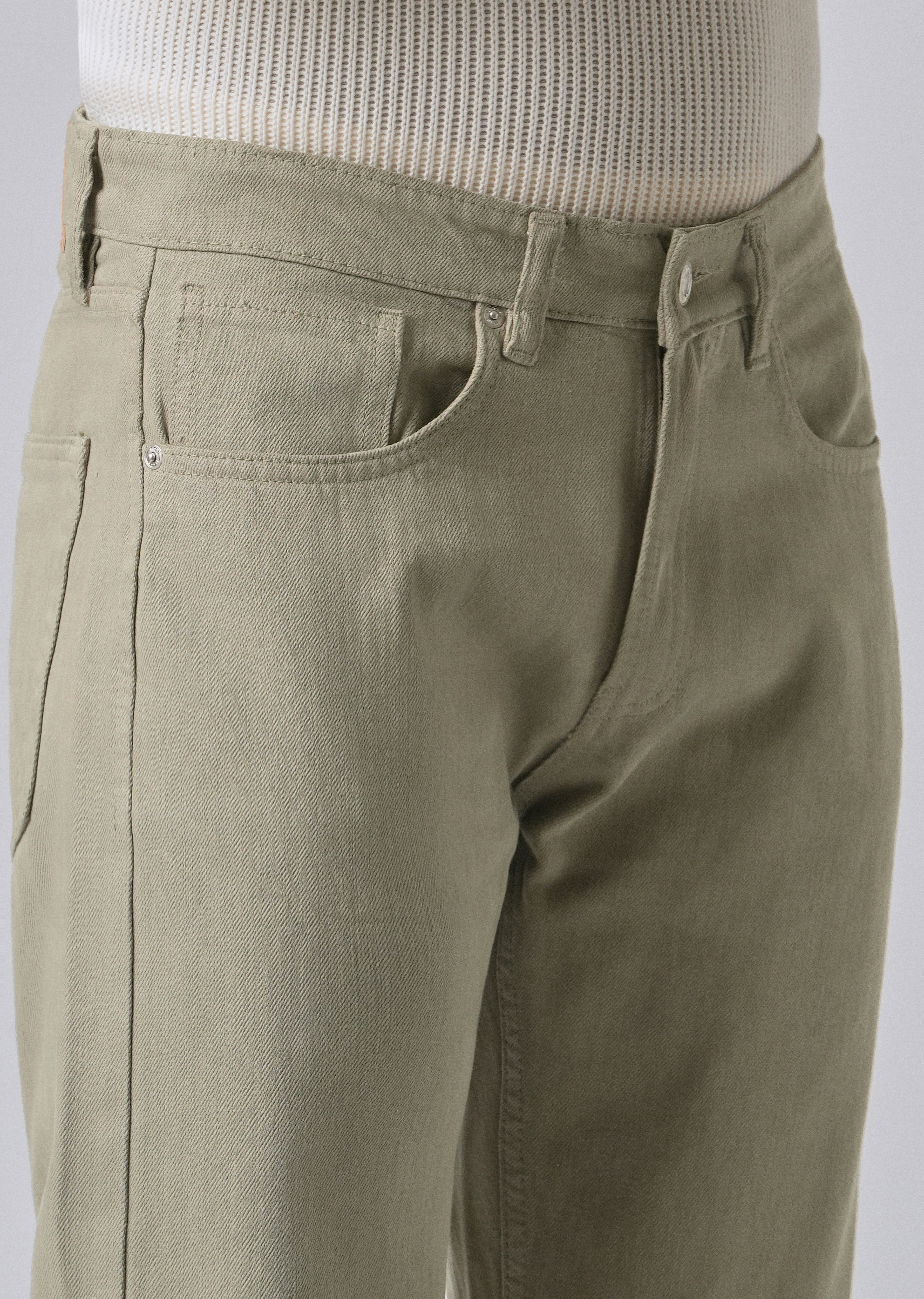 Green Regular Fit Denim