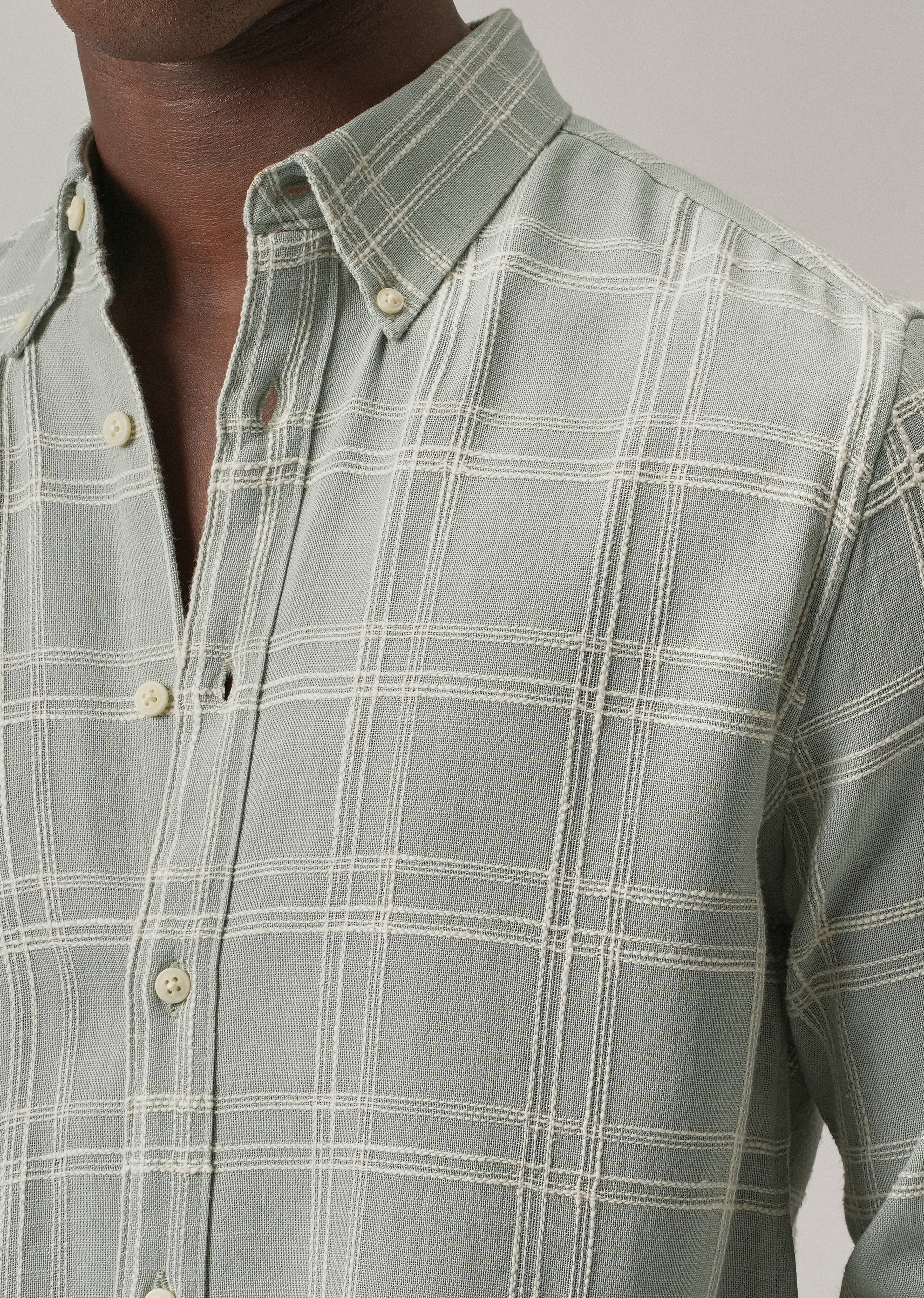Green Chenille Check Shirt