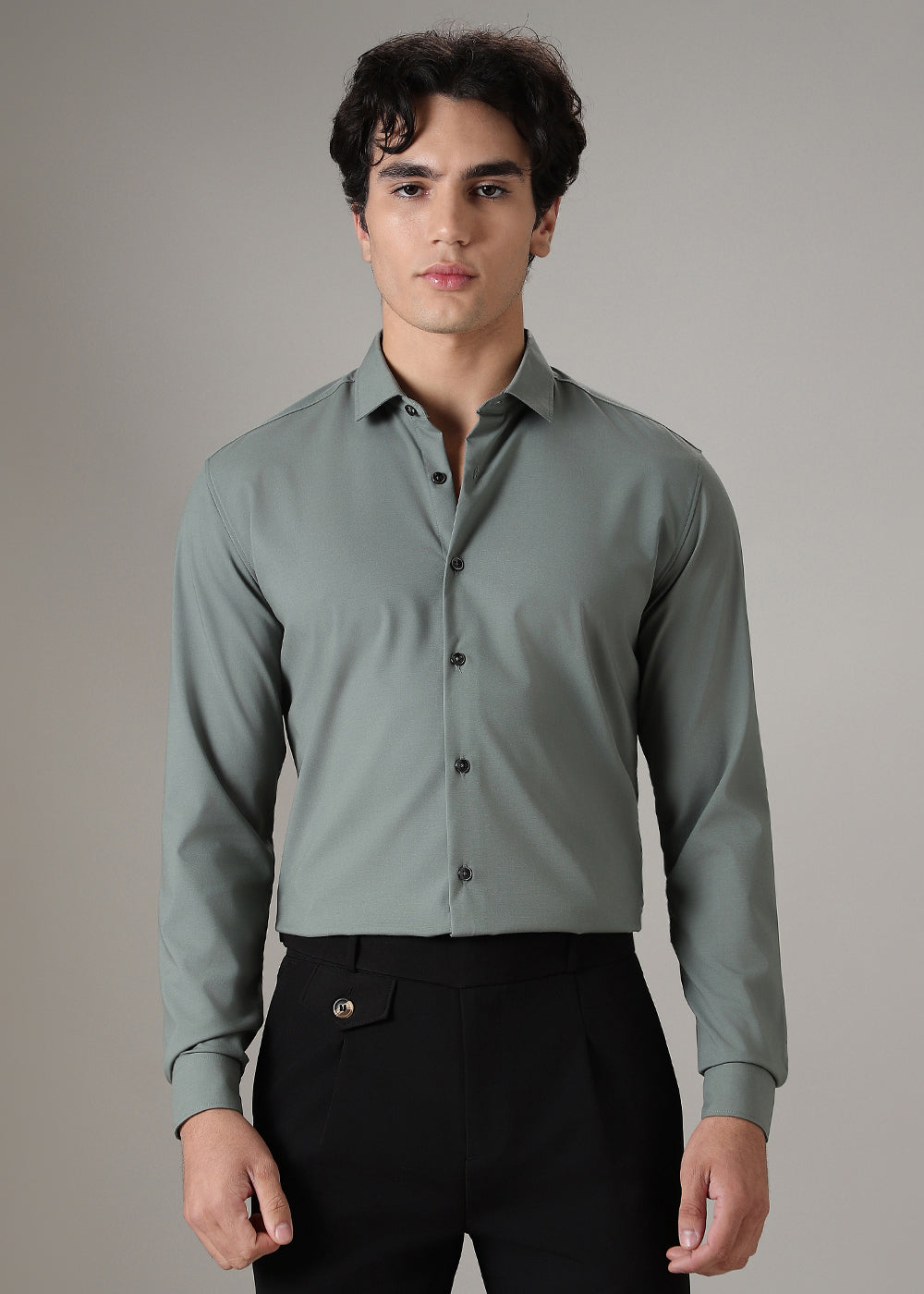 Green Wrinkle Free Shirt