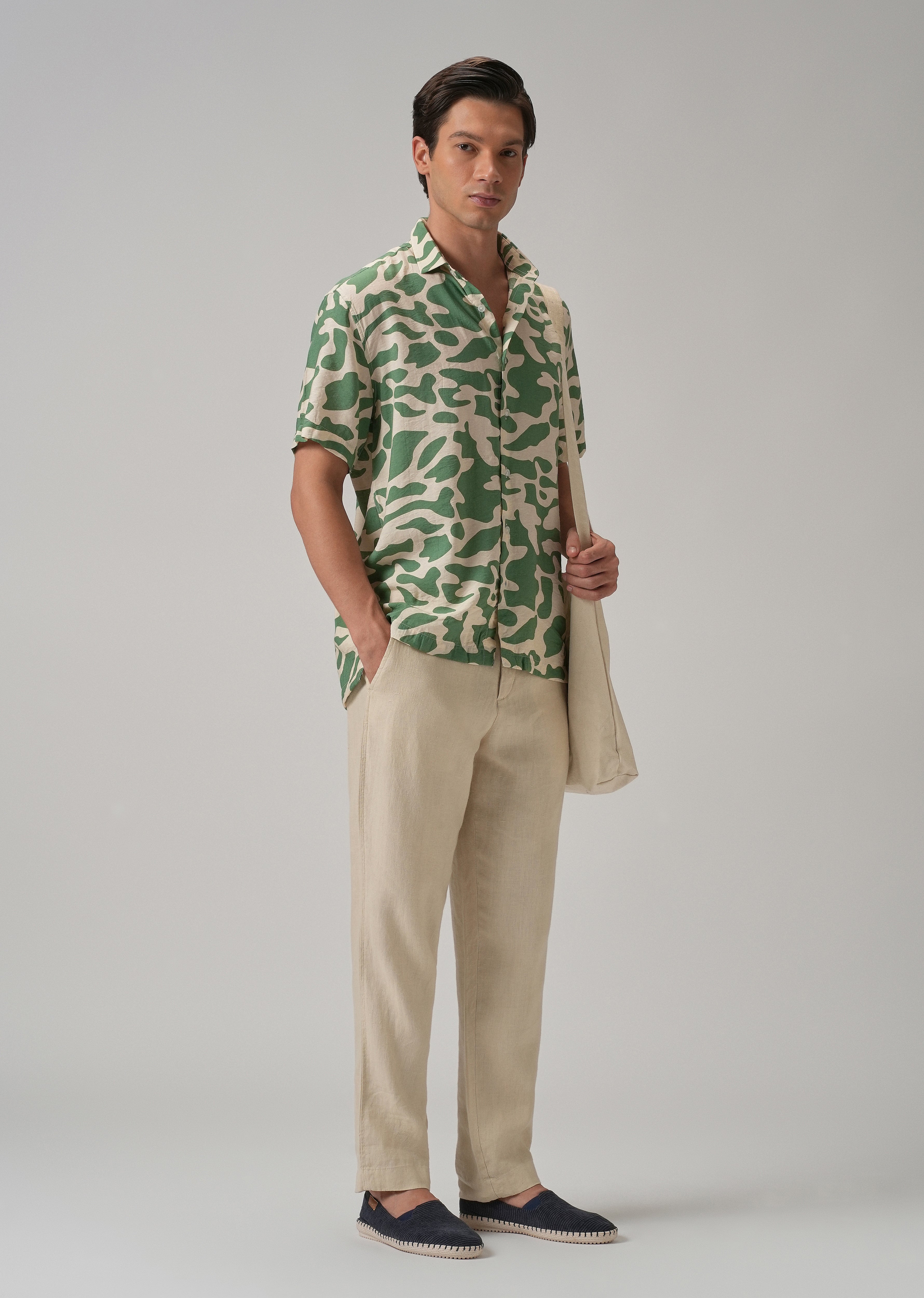 Green Abstract Printed Shirt