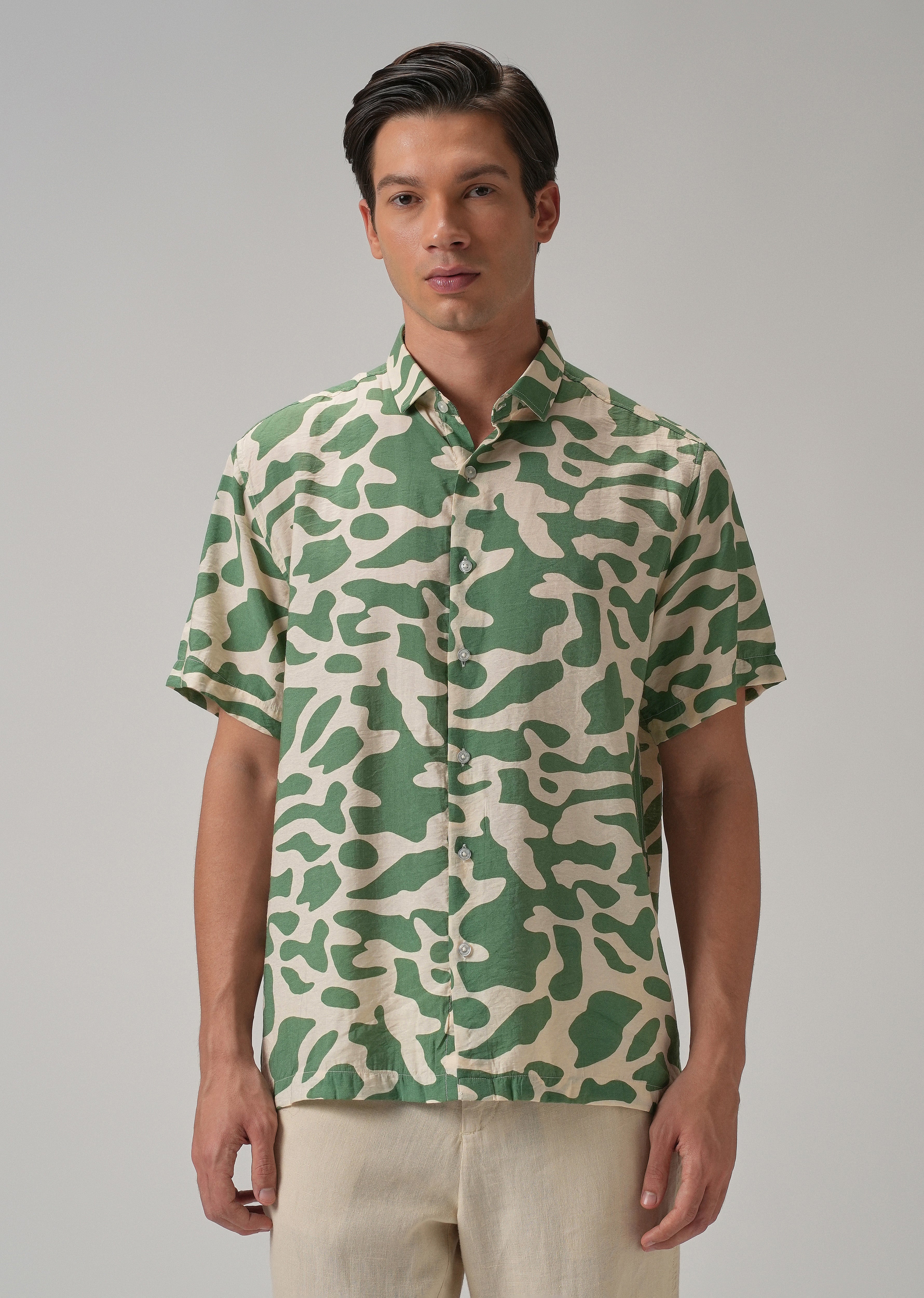 Green Abstract Printed Shirt