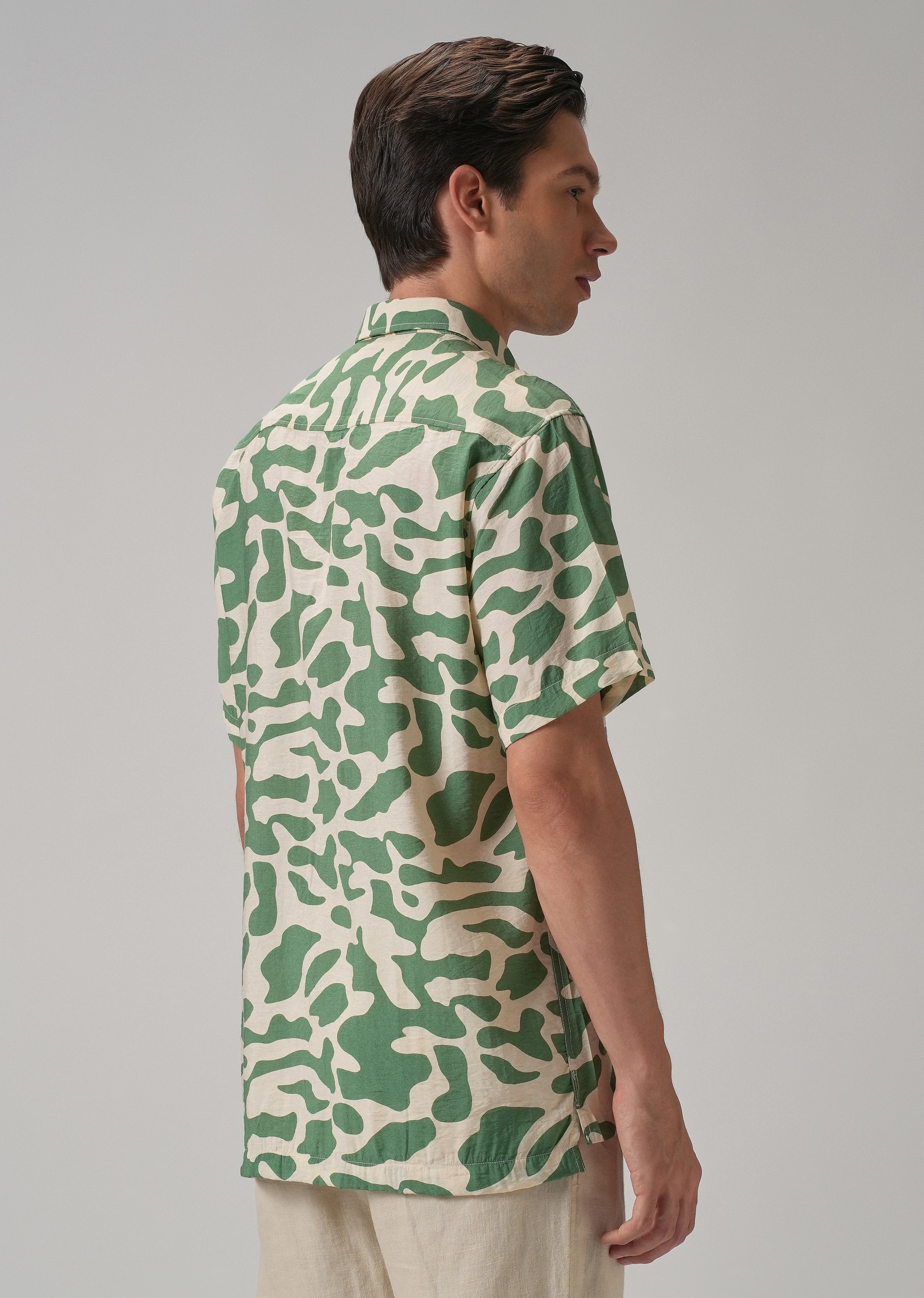 Green Abstract Printed Shirt