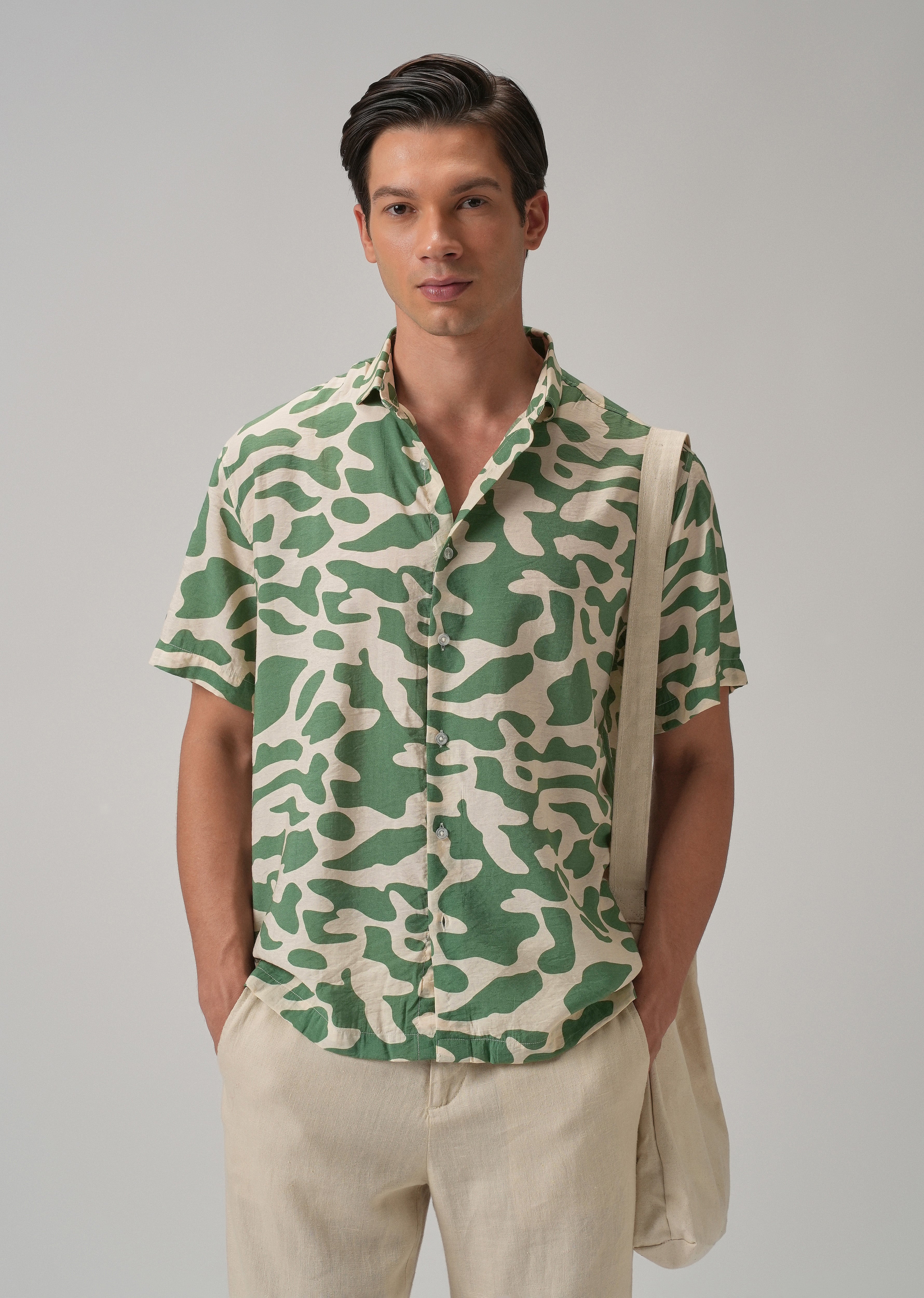 Green Abstract Printed Shirt