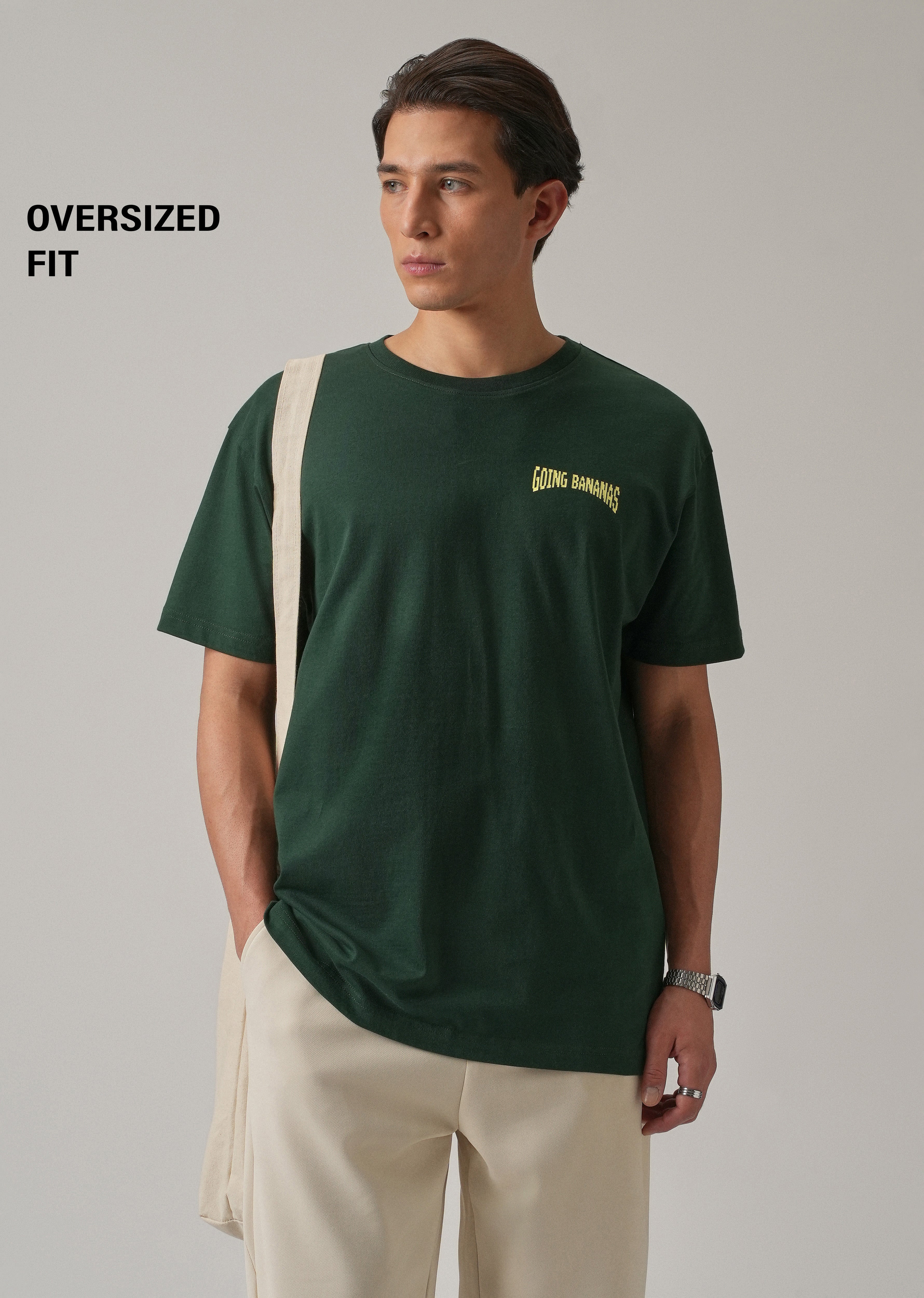 Green Back Printed Oversized T-Shirt
