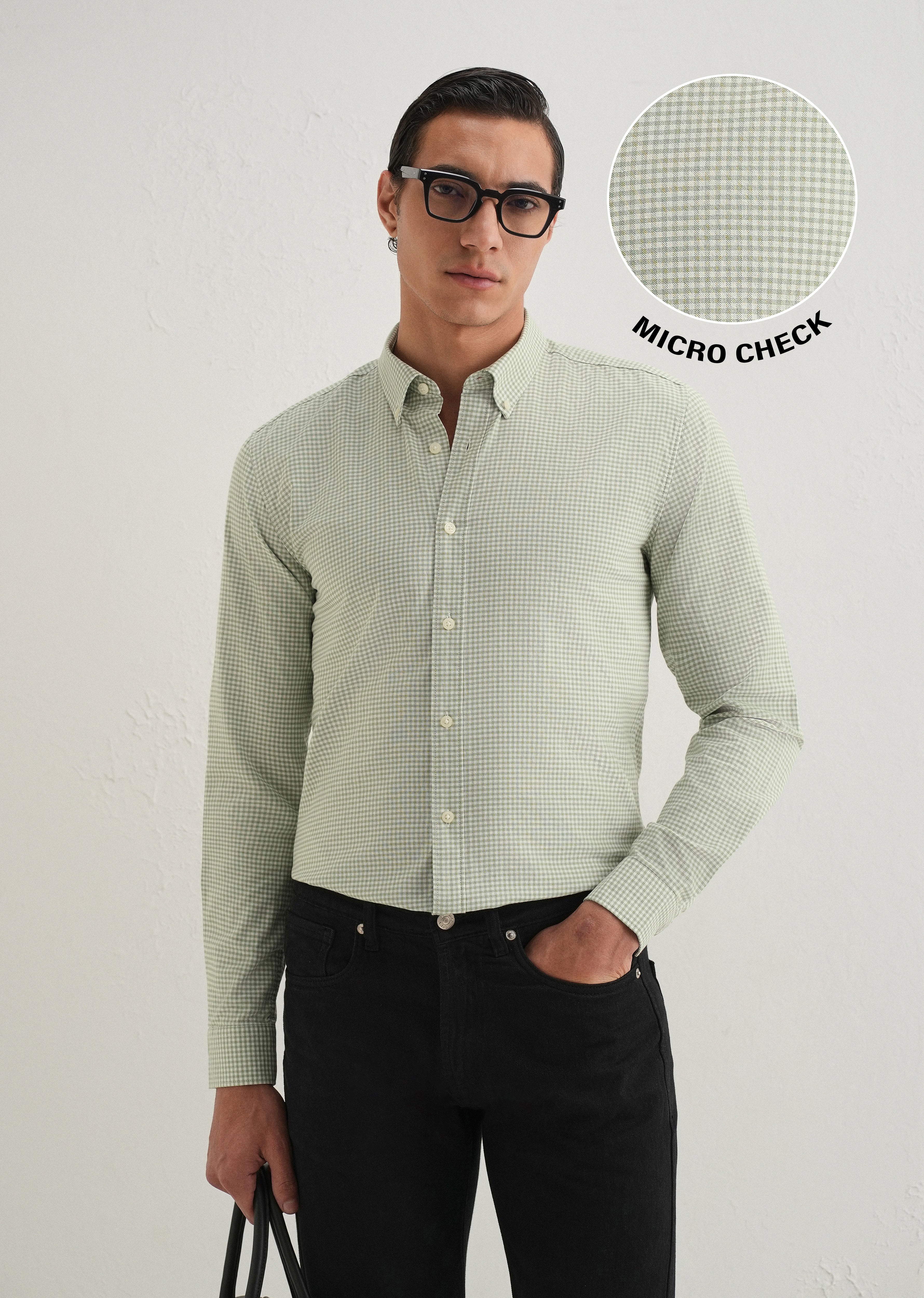 Green Gingham Check Shirt