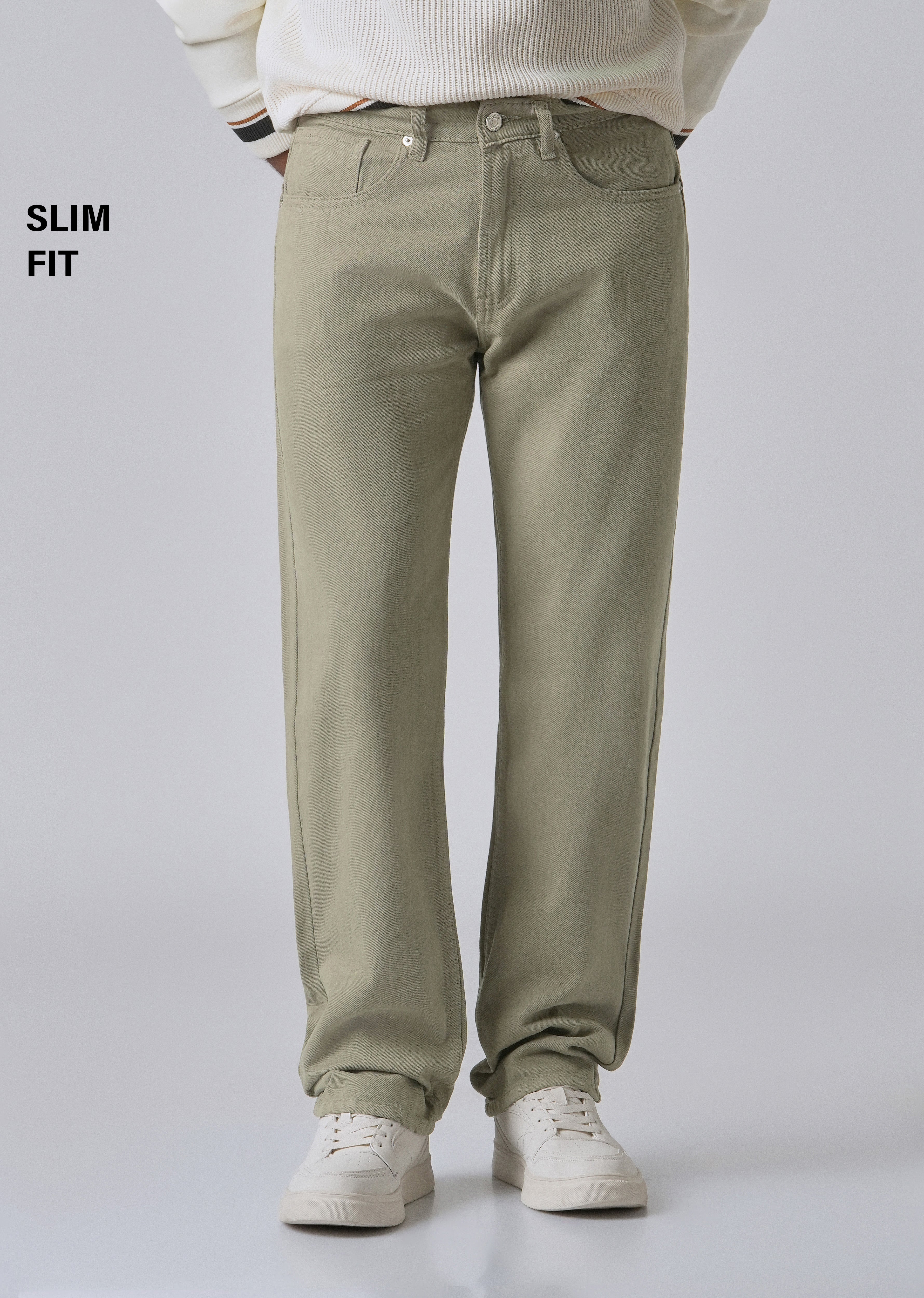 Green Regular Fit Denim