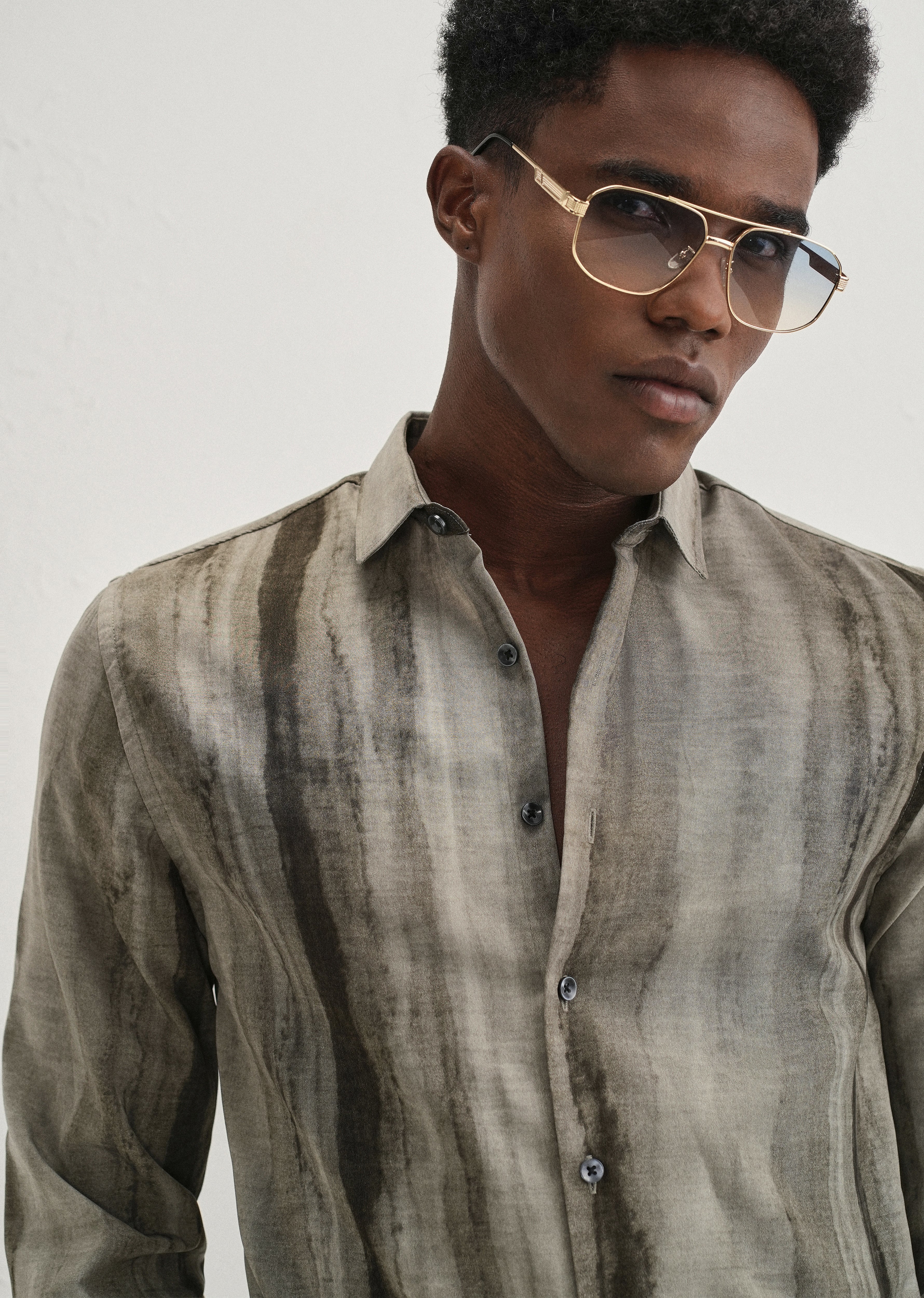 Green Stripe Printed Shirt