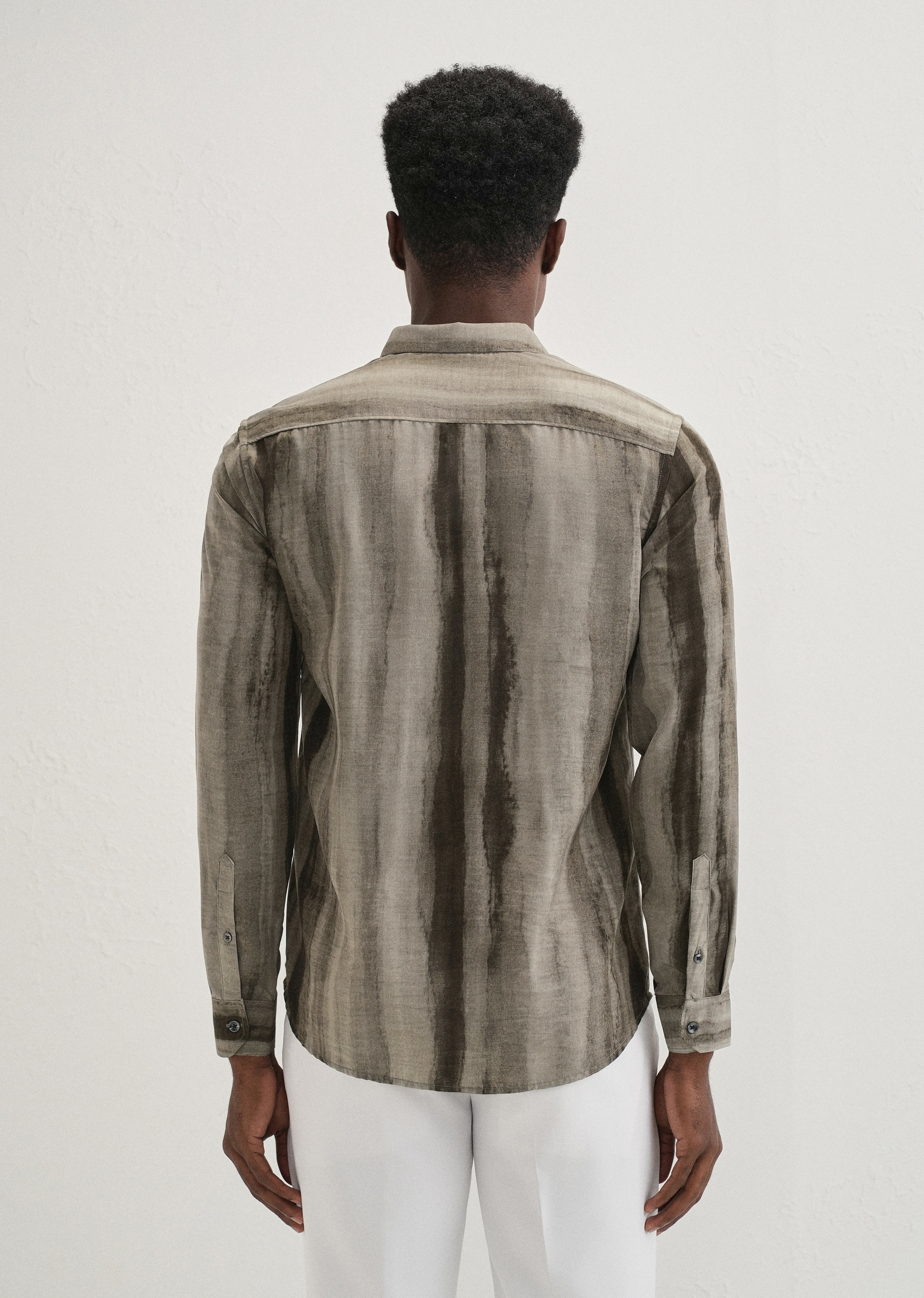 Green Stripe Printed Shirt