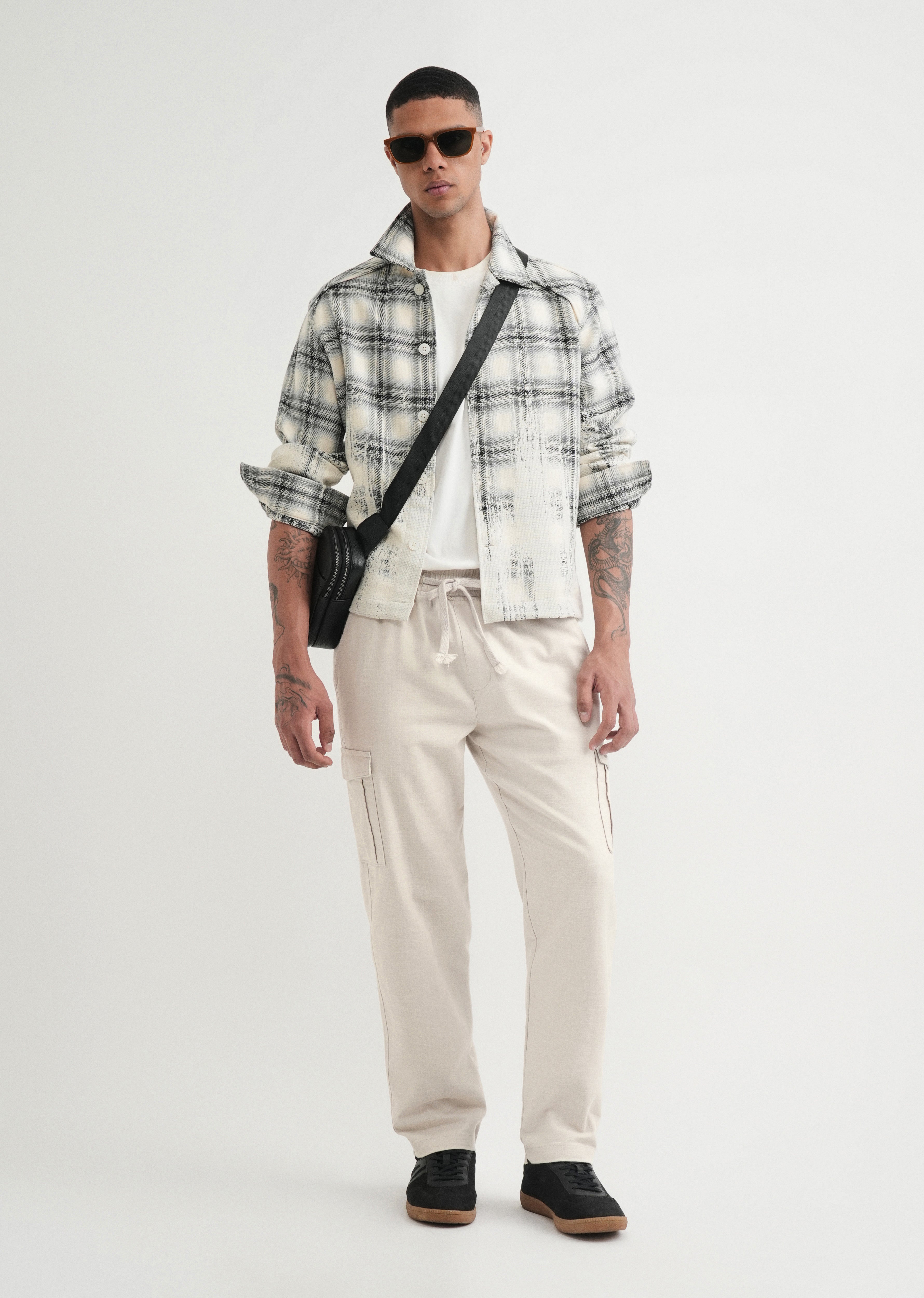 Greige Elasticated Relaxed Fit Cargo Pant