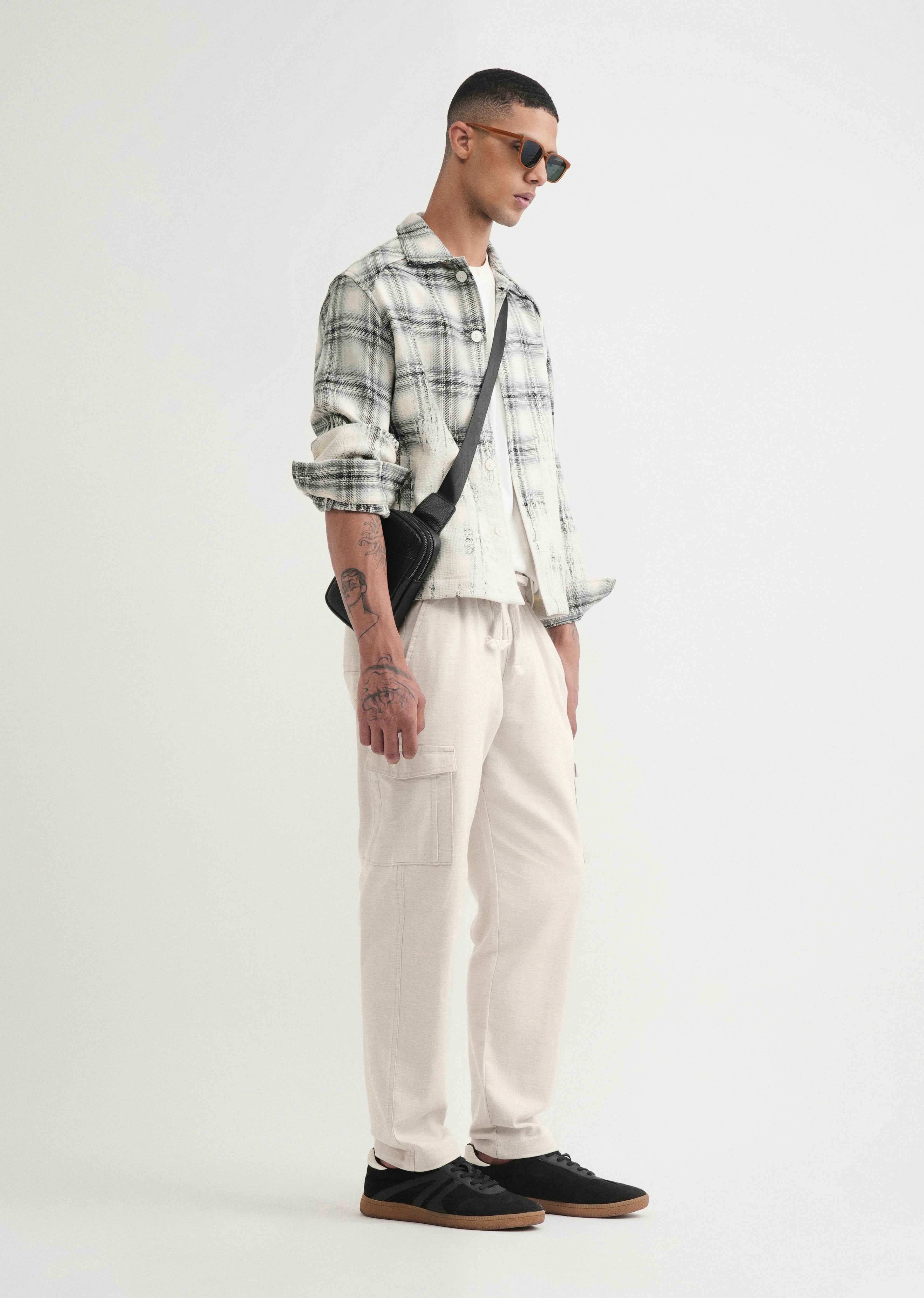 Greige Elasticated Relaxed Fit Cargo Pant