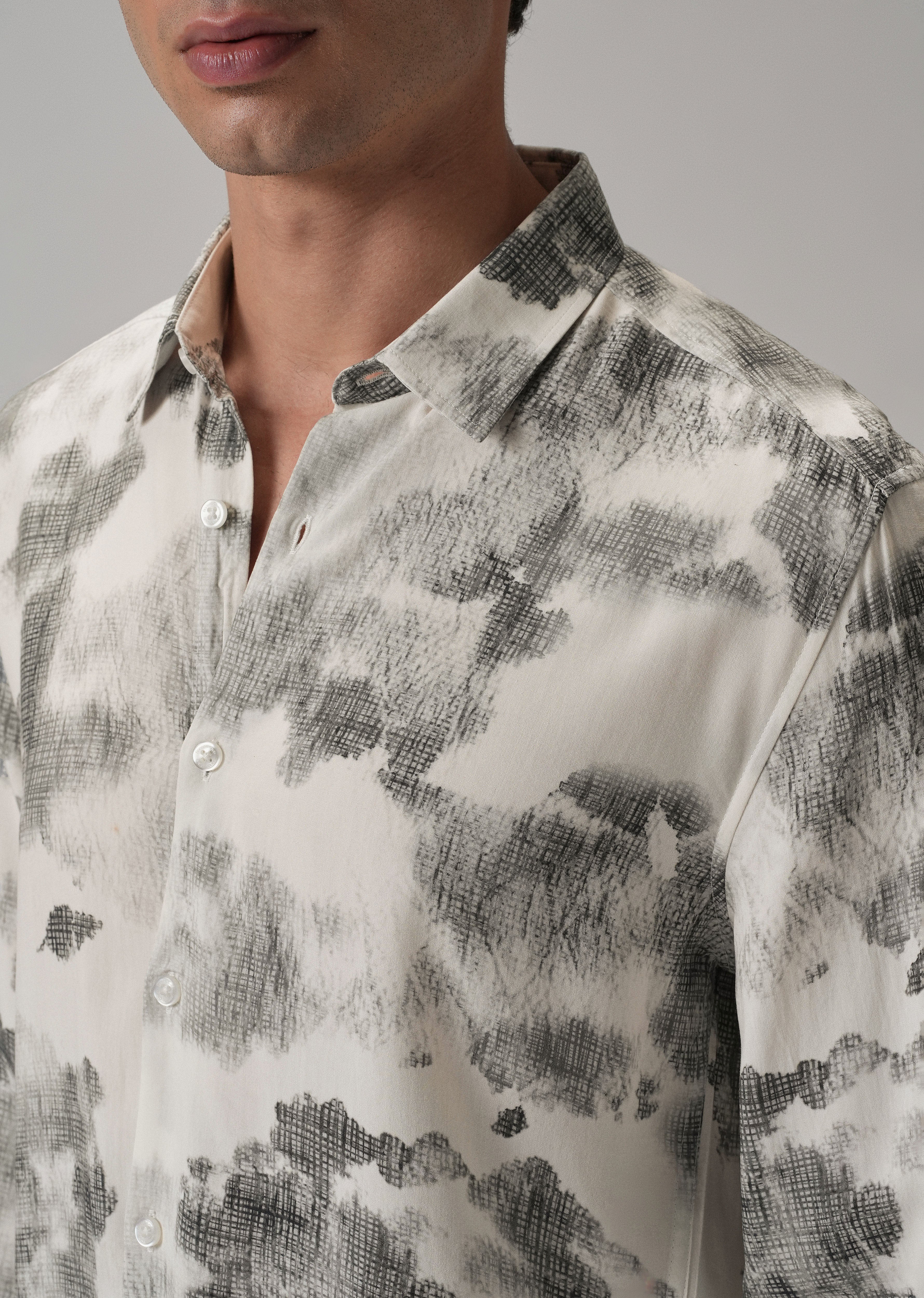 Light Grey Abstract Printed shirt