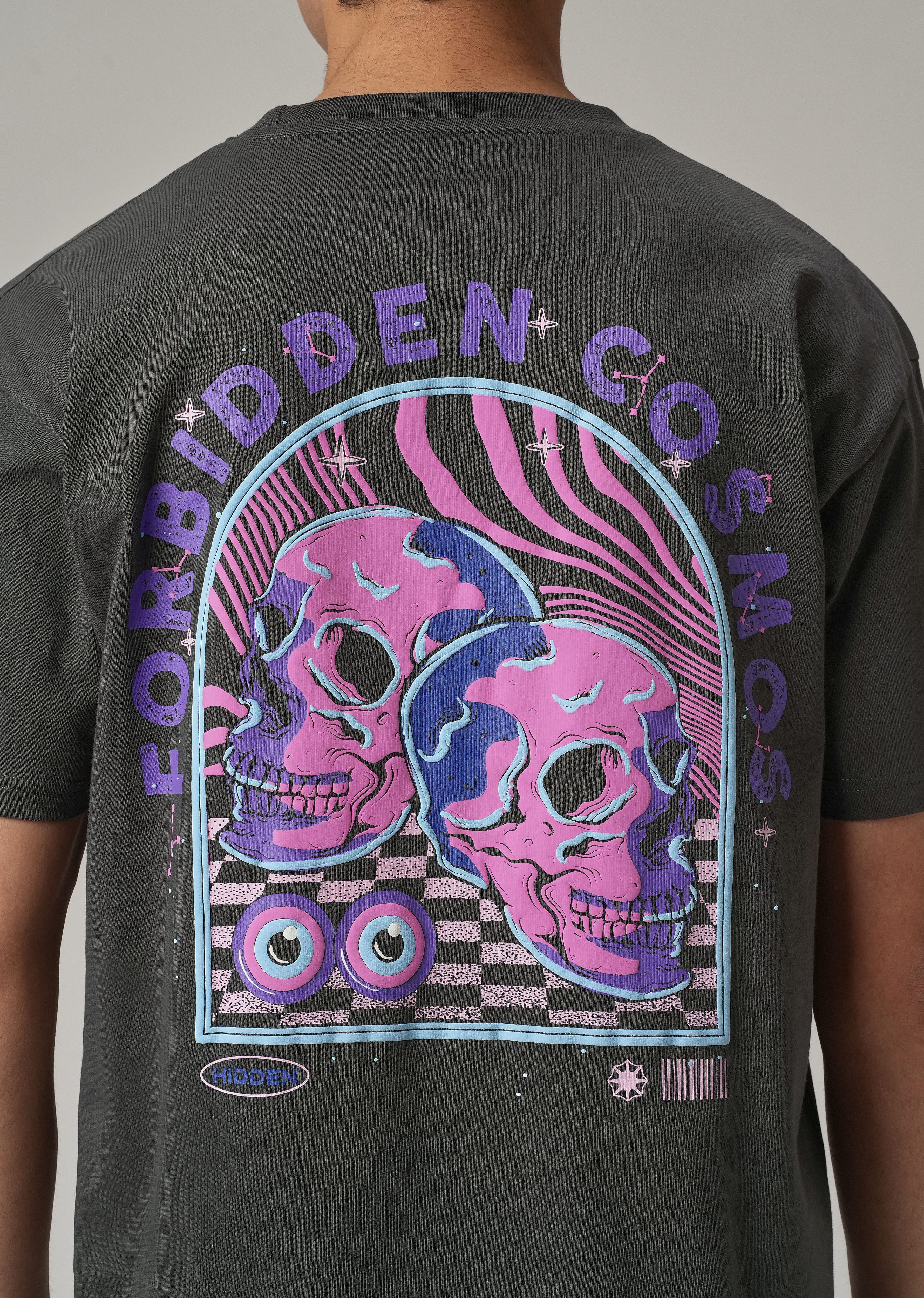 Grey Back Printed Oversized T-Shirt