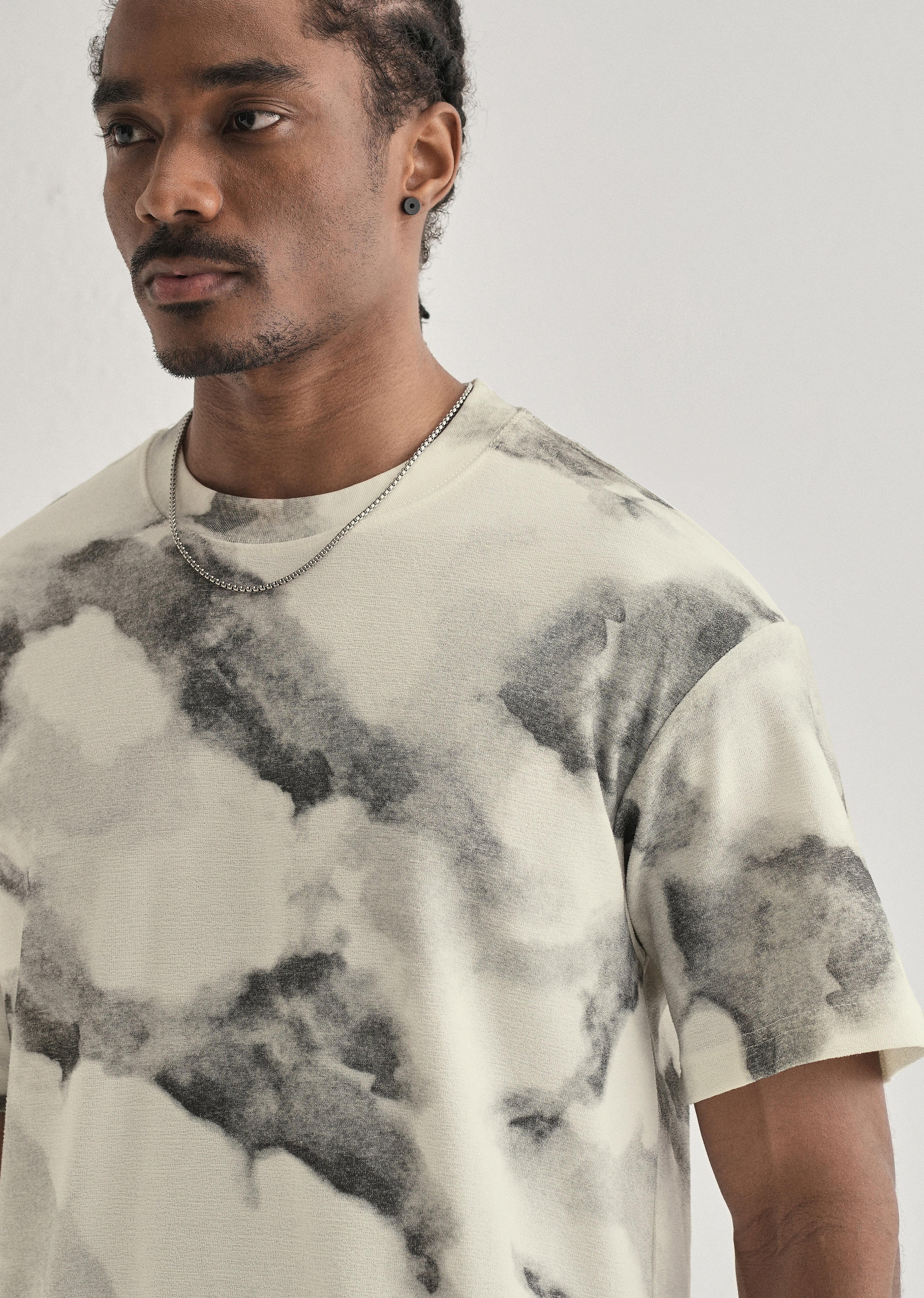 Grey Clould Wash Textured Oversized T-shirt