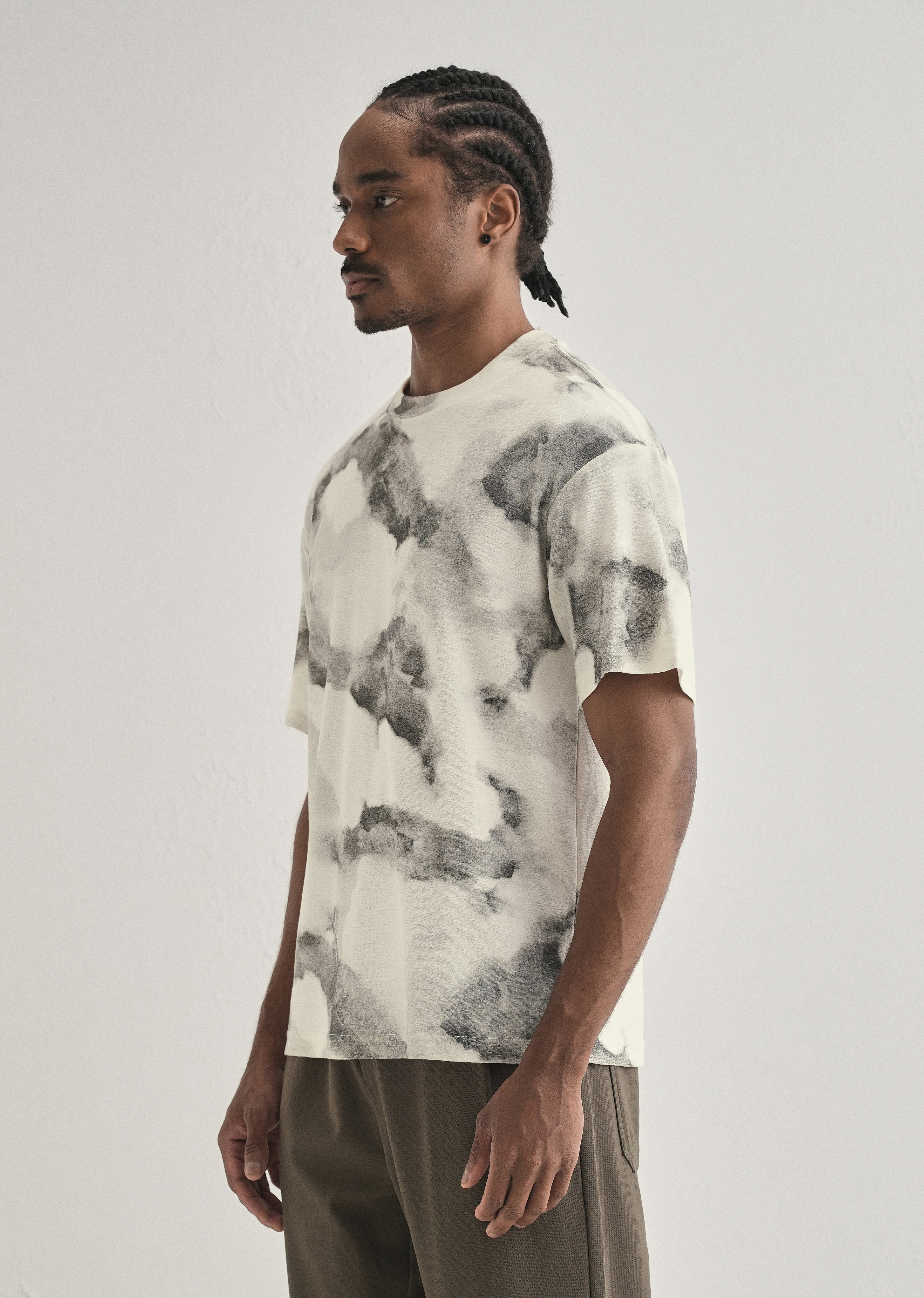 Grey Clould Wash Textured Oversized T-shirt