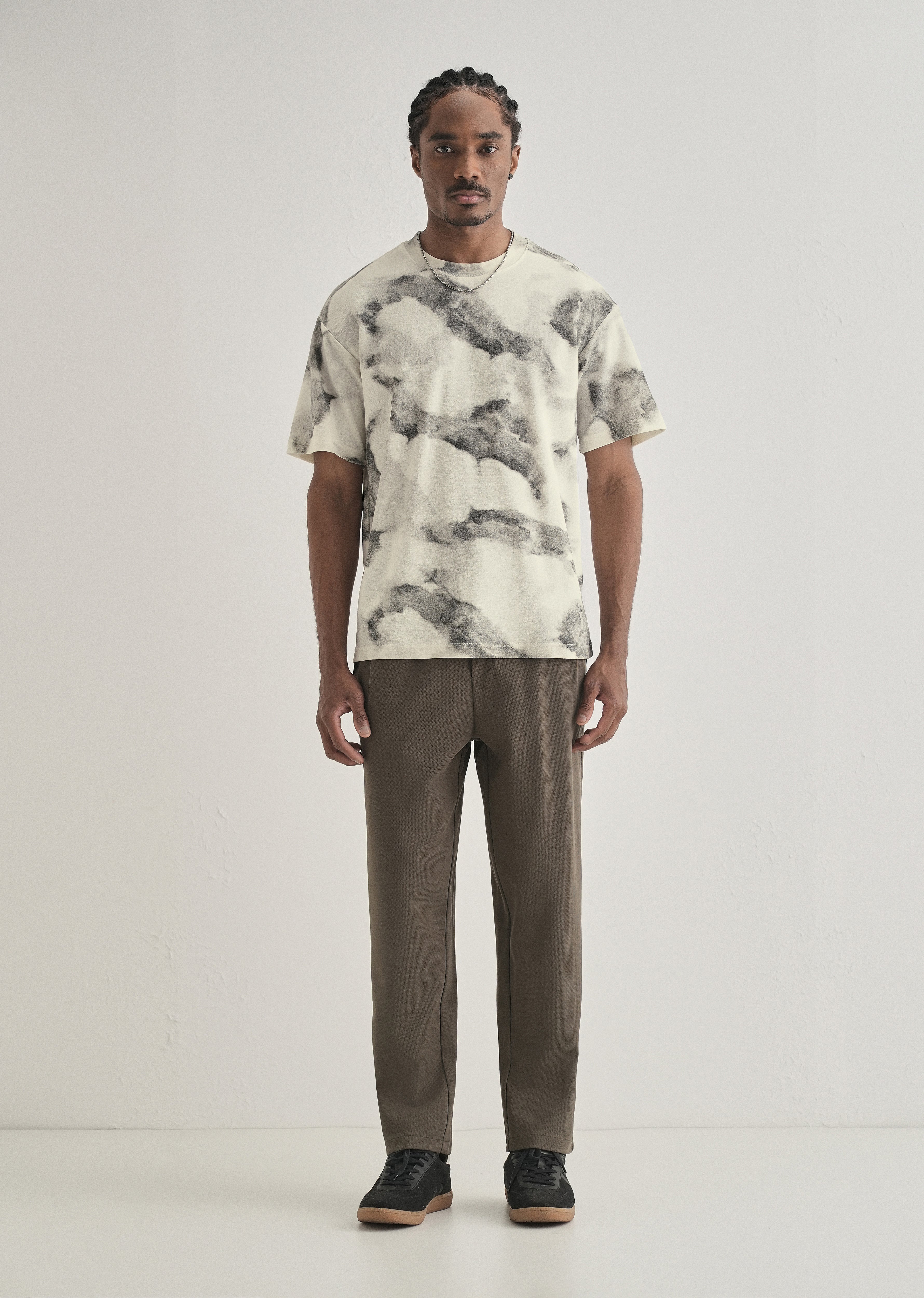 Grey Clould Wash Textured Oversized T-shirt