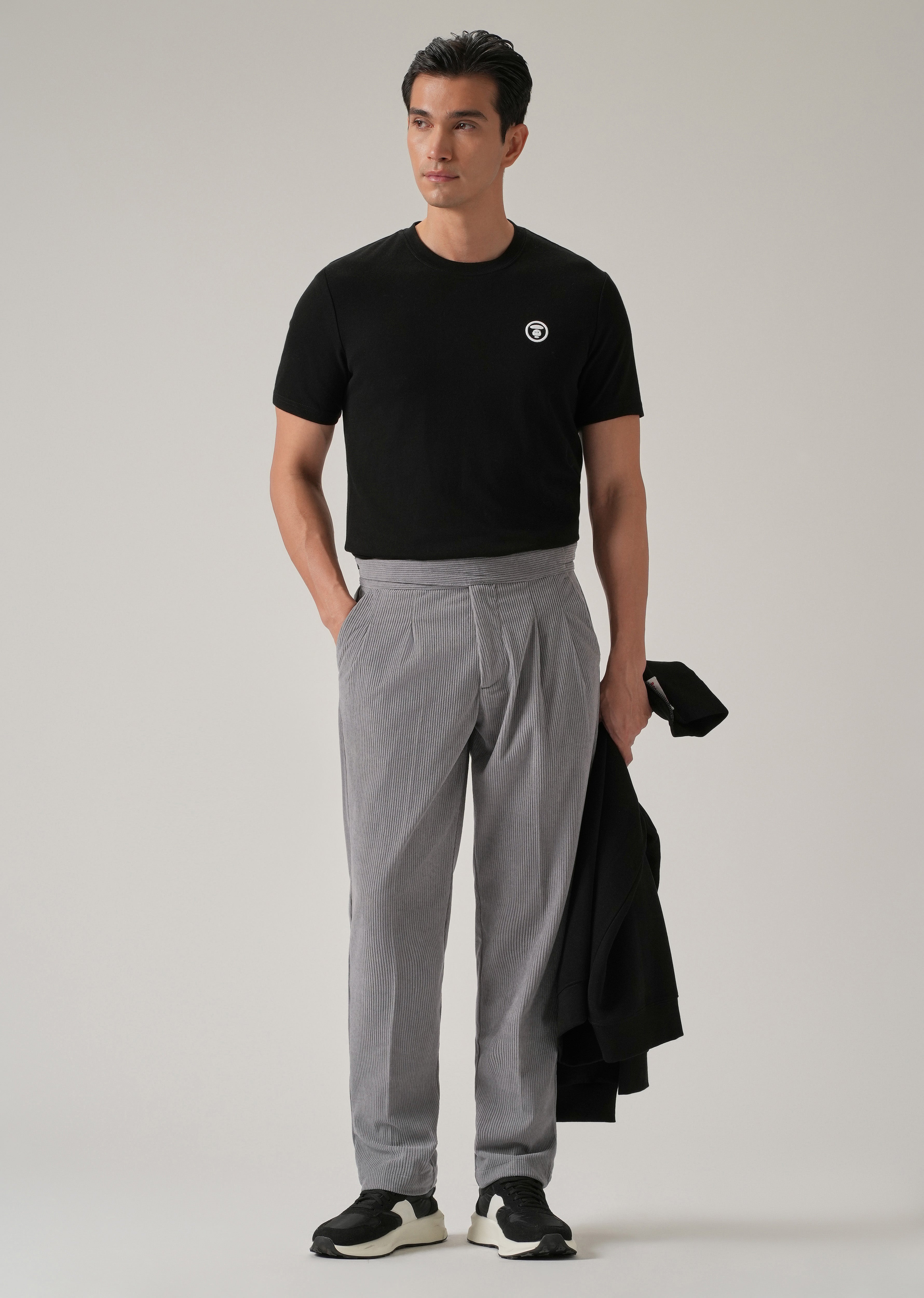 Grey Corduroy Gurkha Pants
