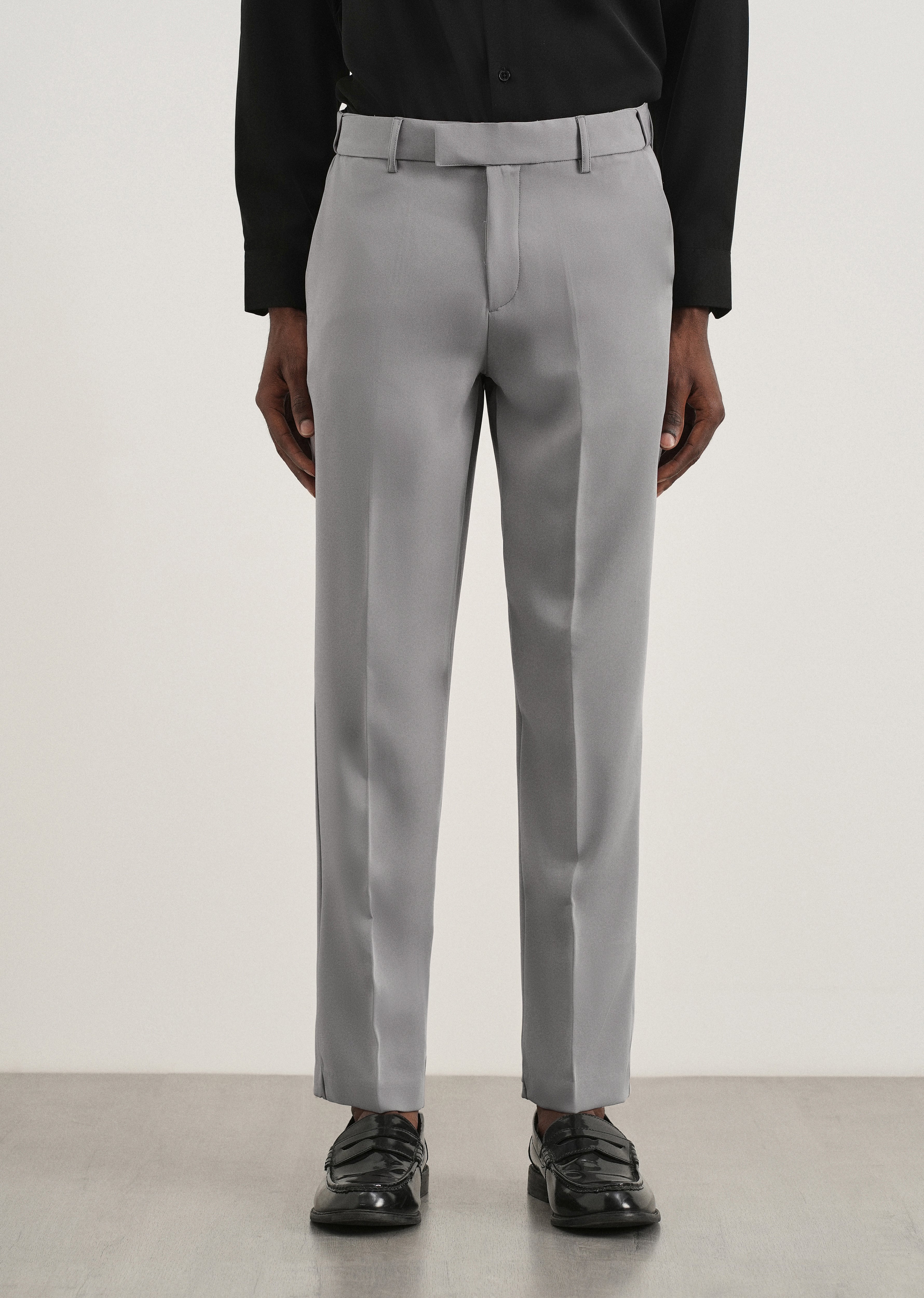 Grey Flex Waist Slim Fit Trouser