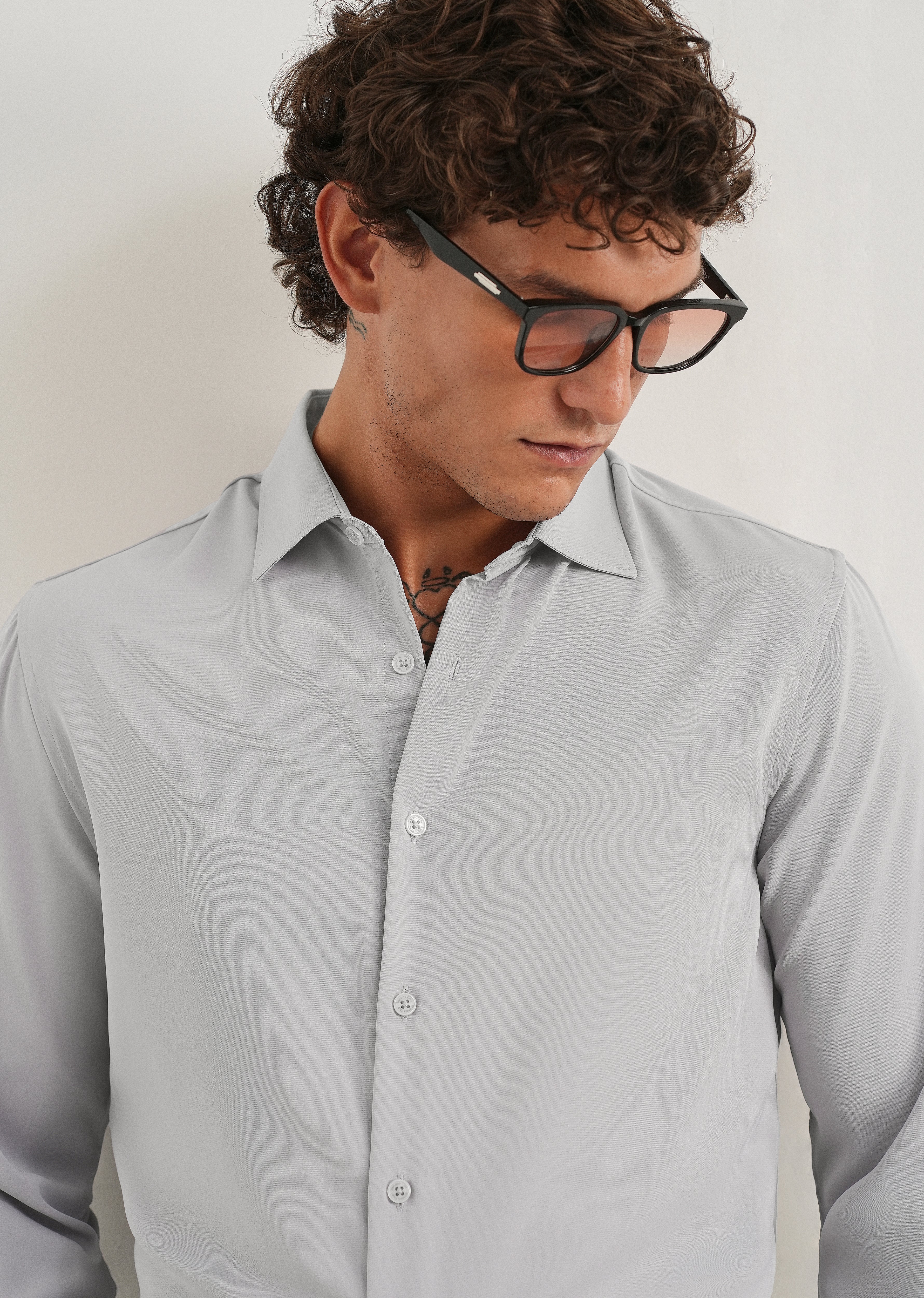 Grey Fluid Soft Shirt