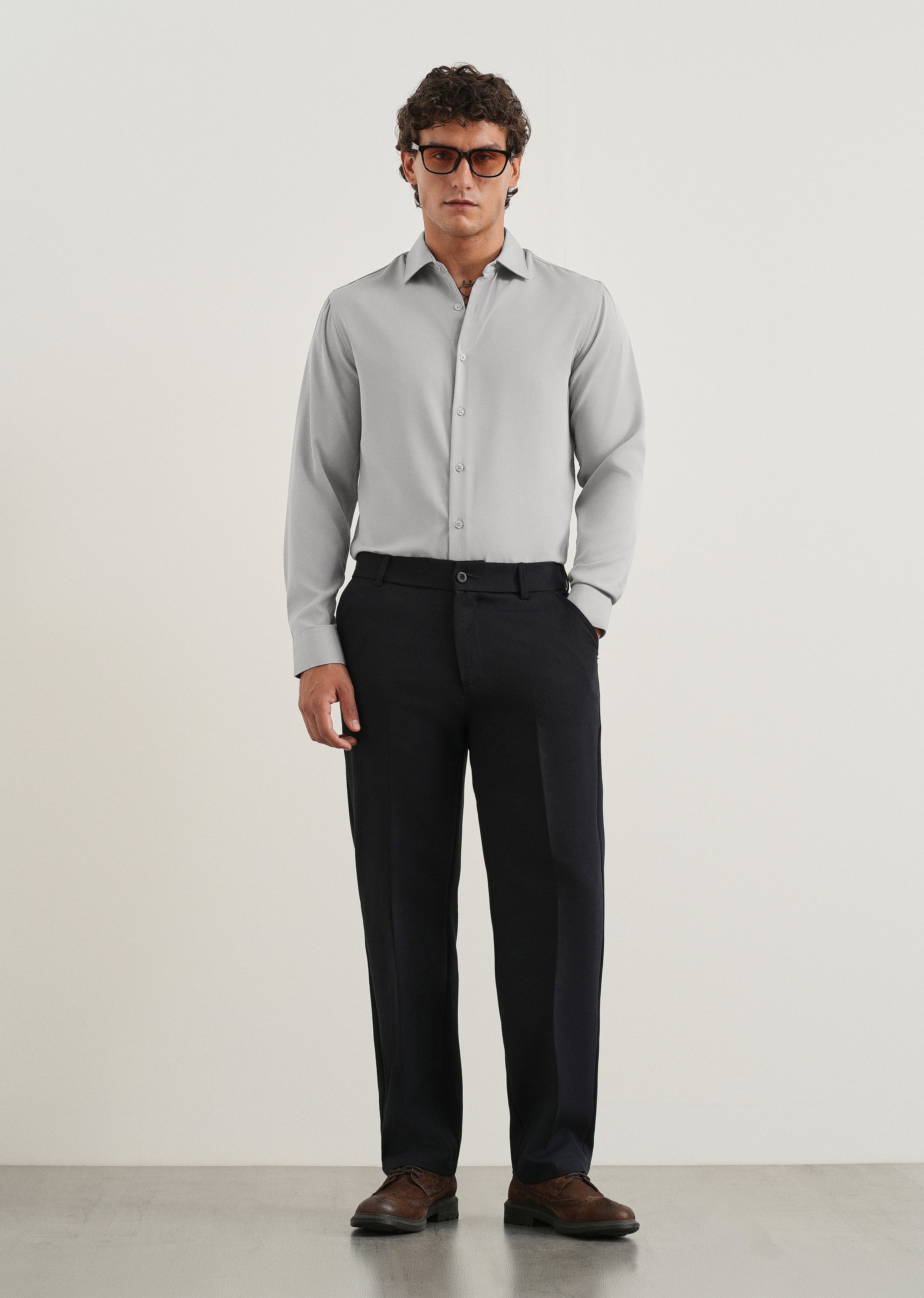 Grey Fluid Soft Shirt