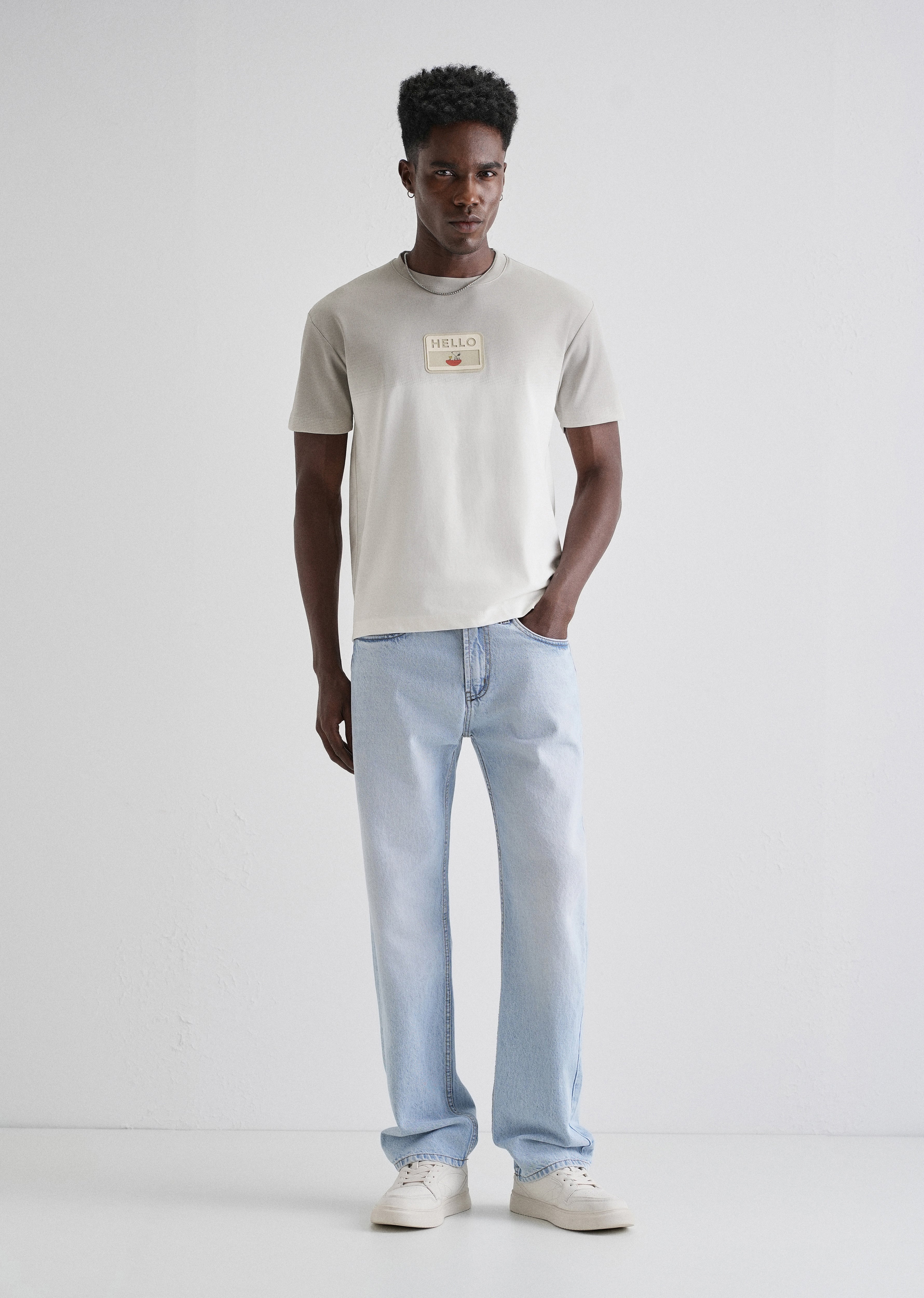 Grey Gradient Applique T-shirt