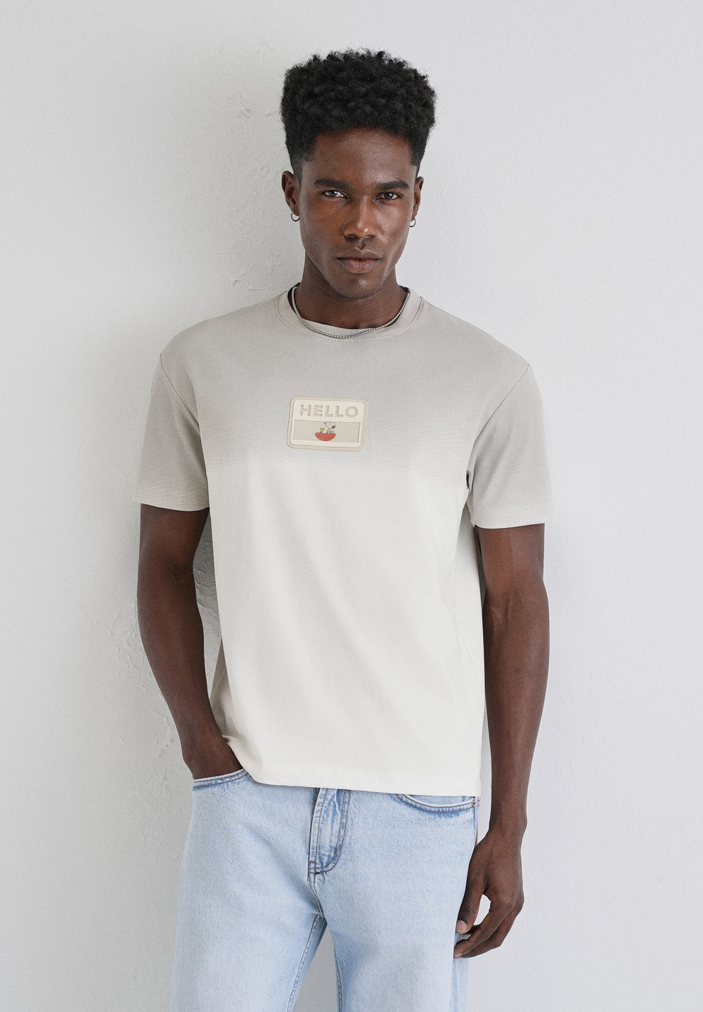 Grey Gradient Applique T-shirt