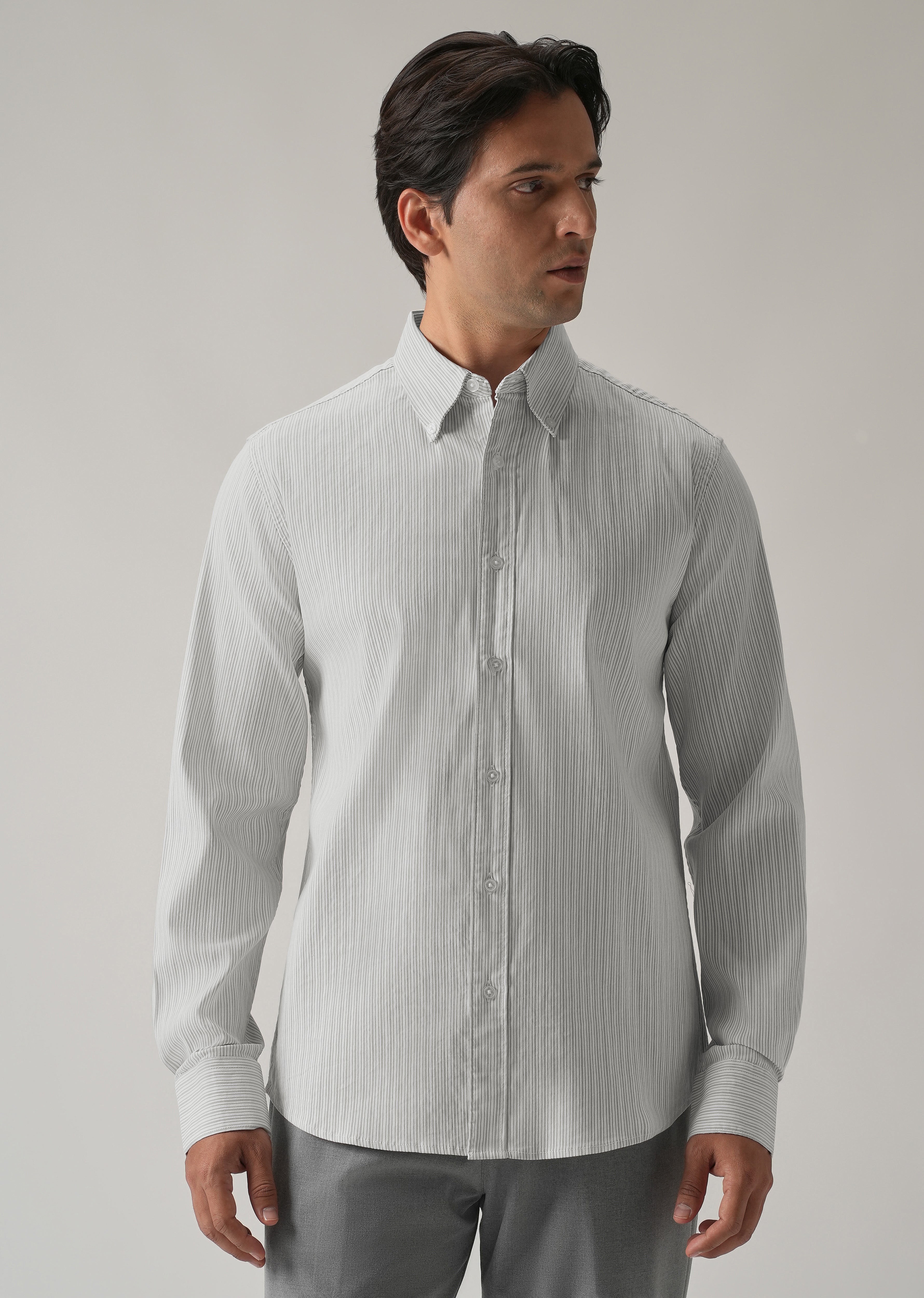 Grey Pinstripe Shirt