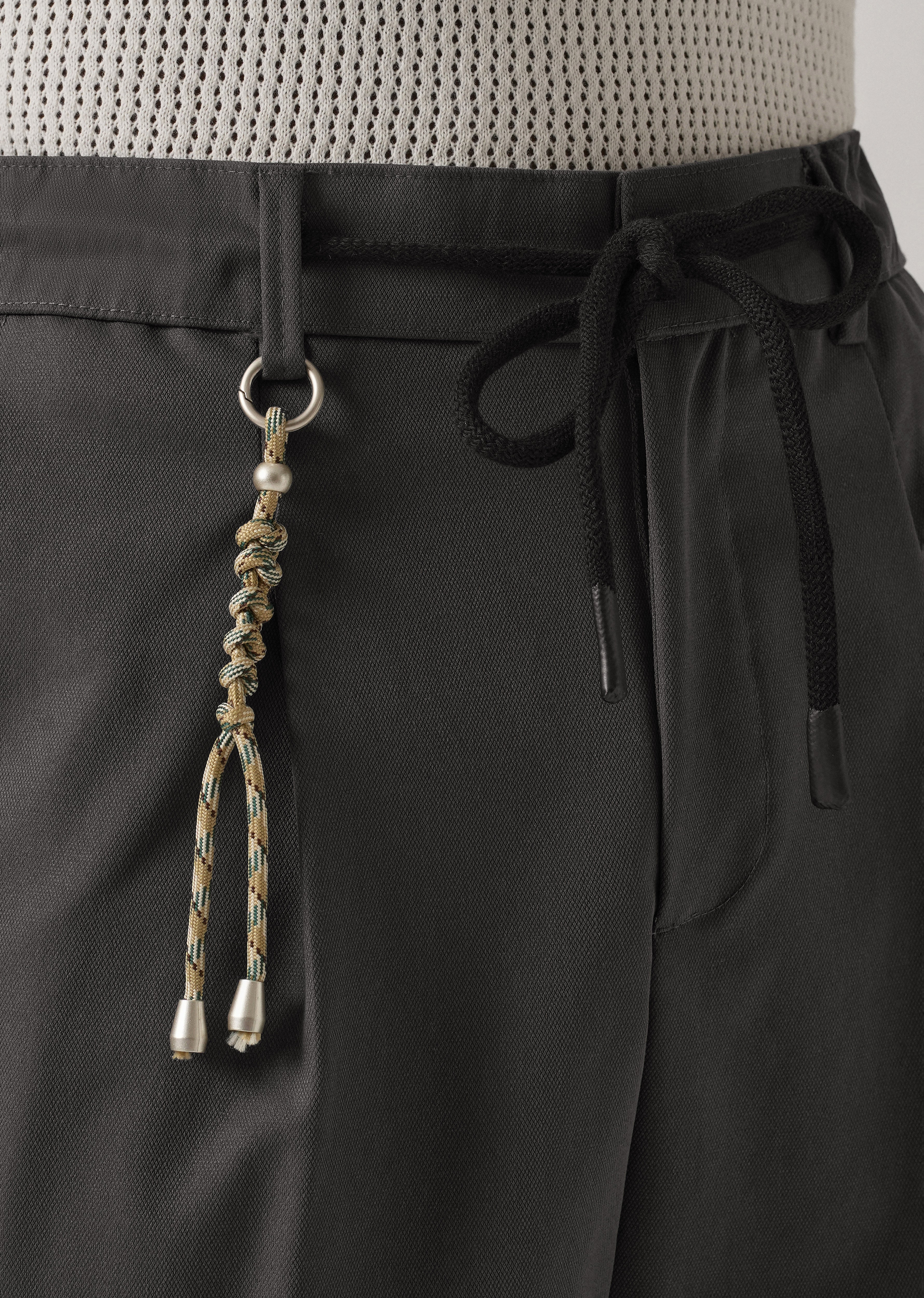 Grey Pleated Drawstring Pant