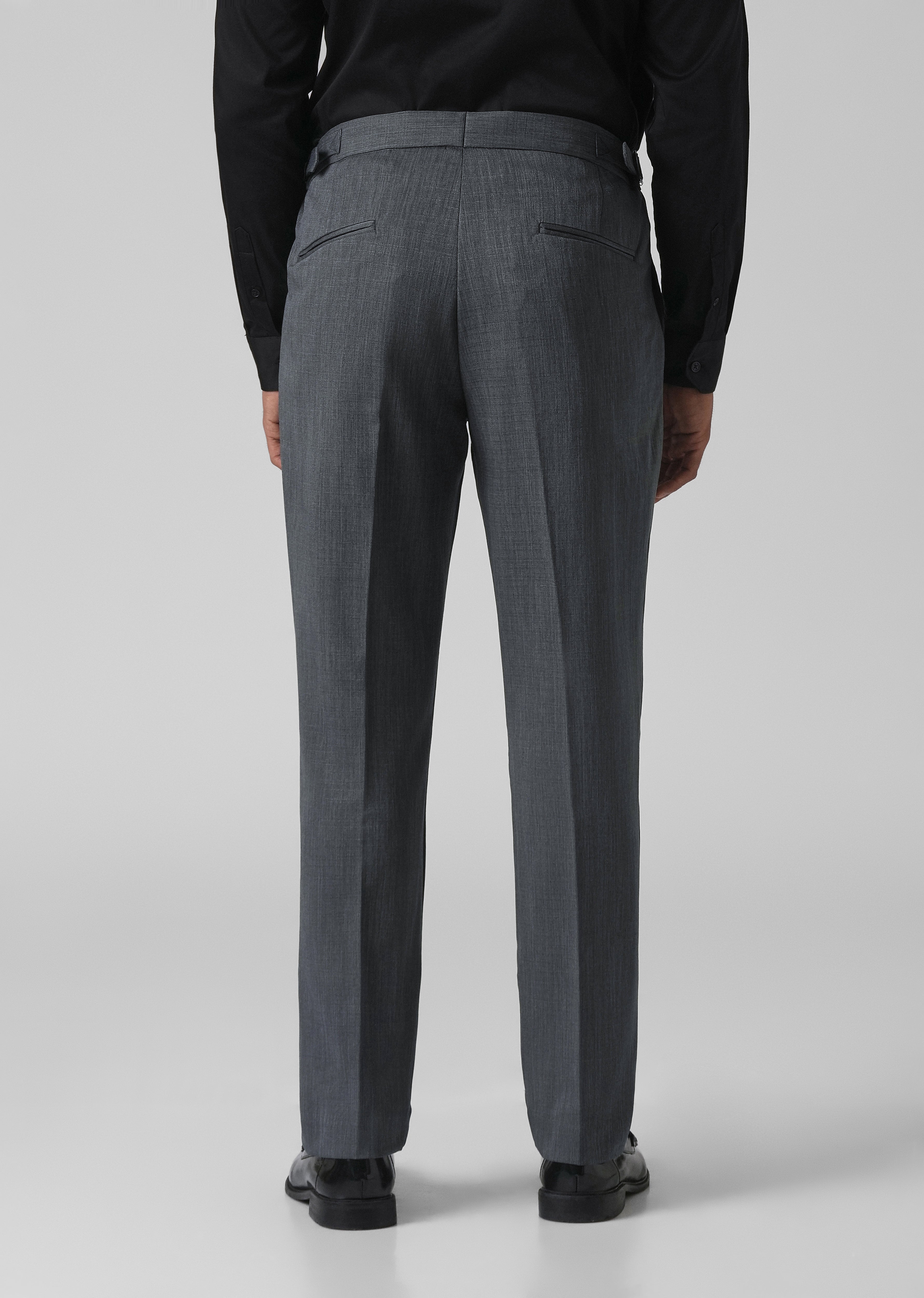 Grey Pleated Gurkha Pant