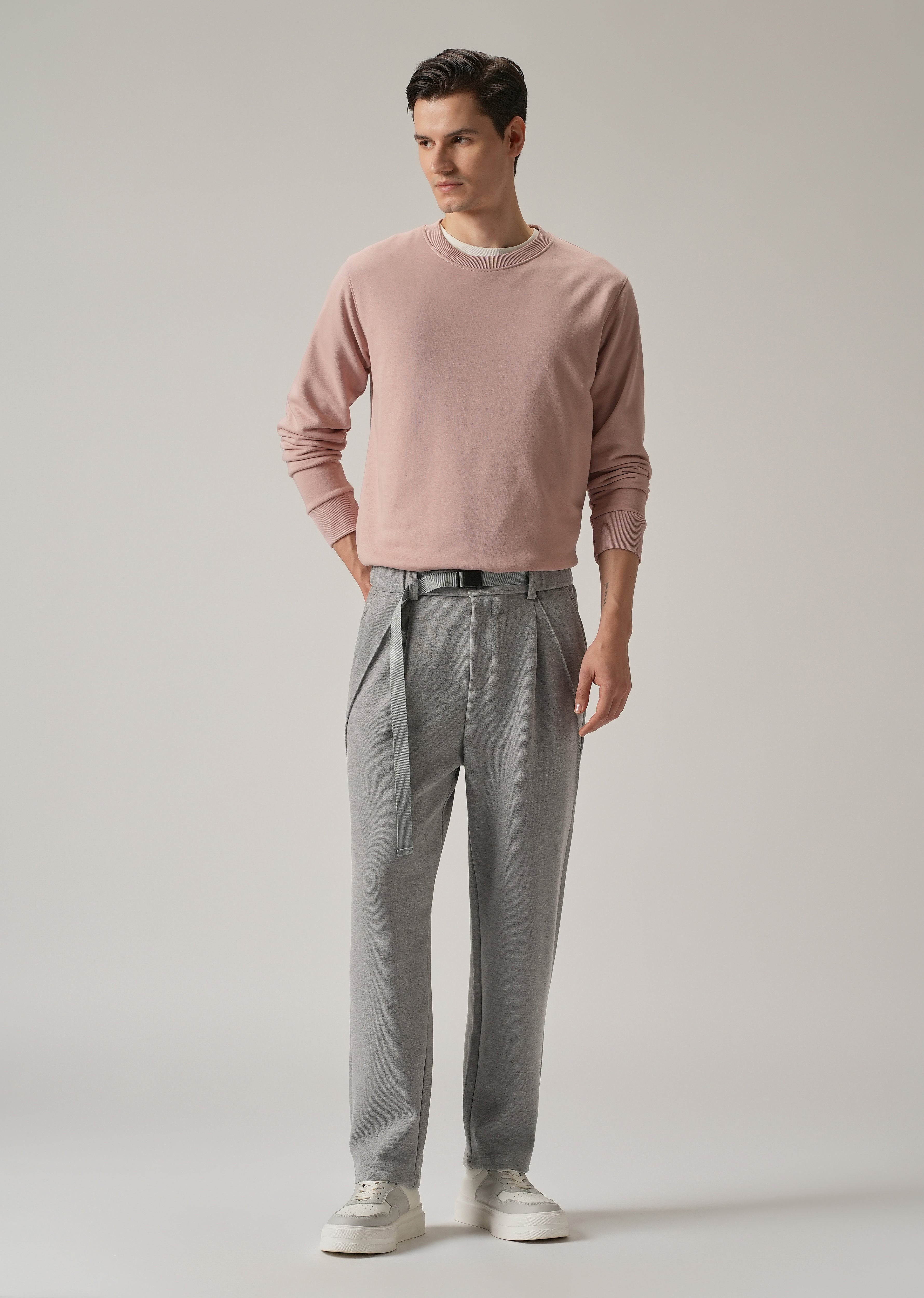 Grey Corduroy Relaxed Fit Pant