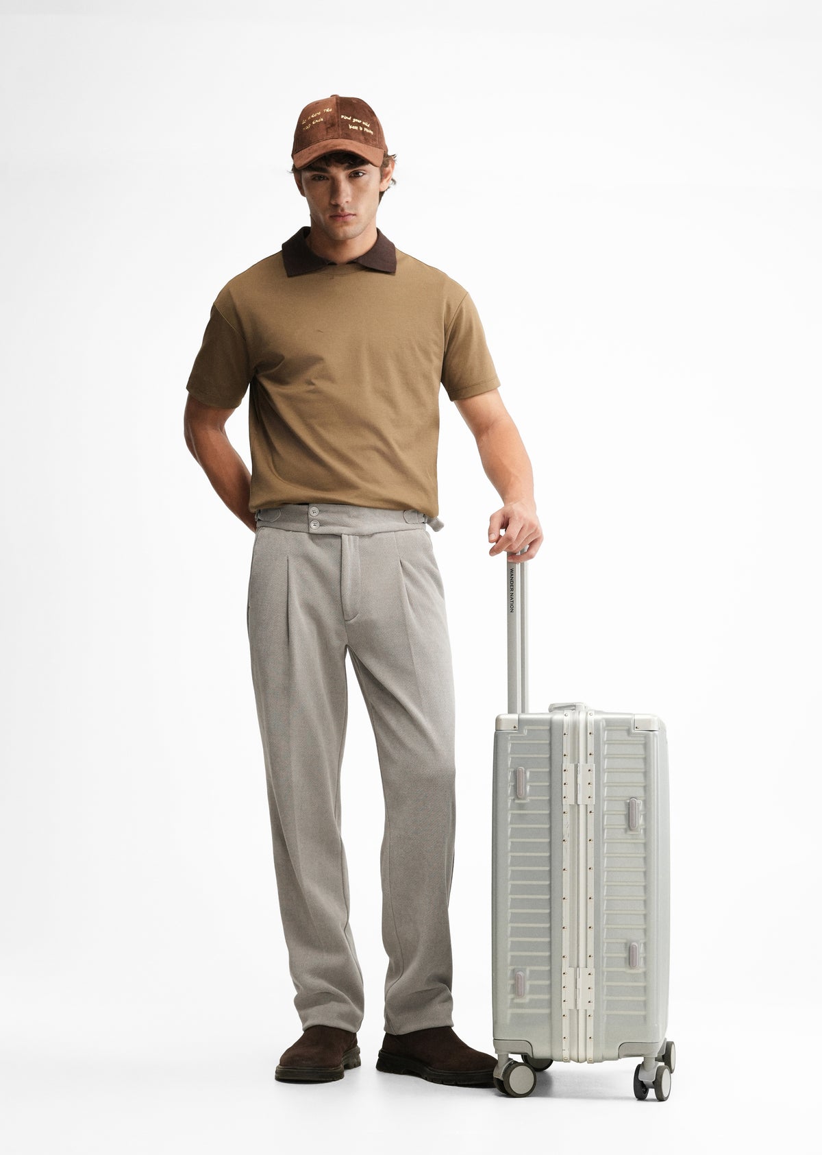 Grey Ribbed Stretch Gurkha Pant