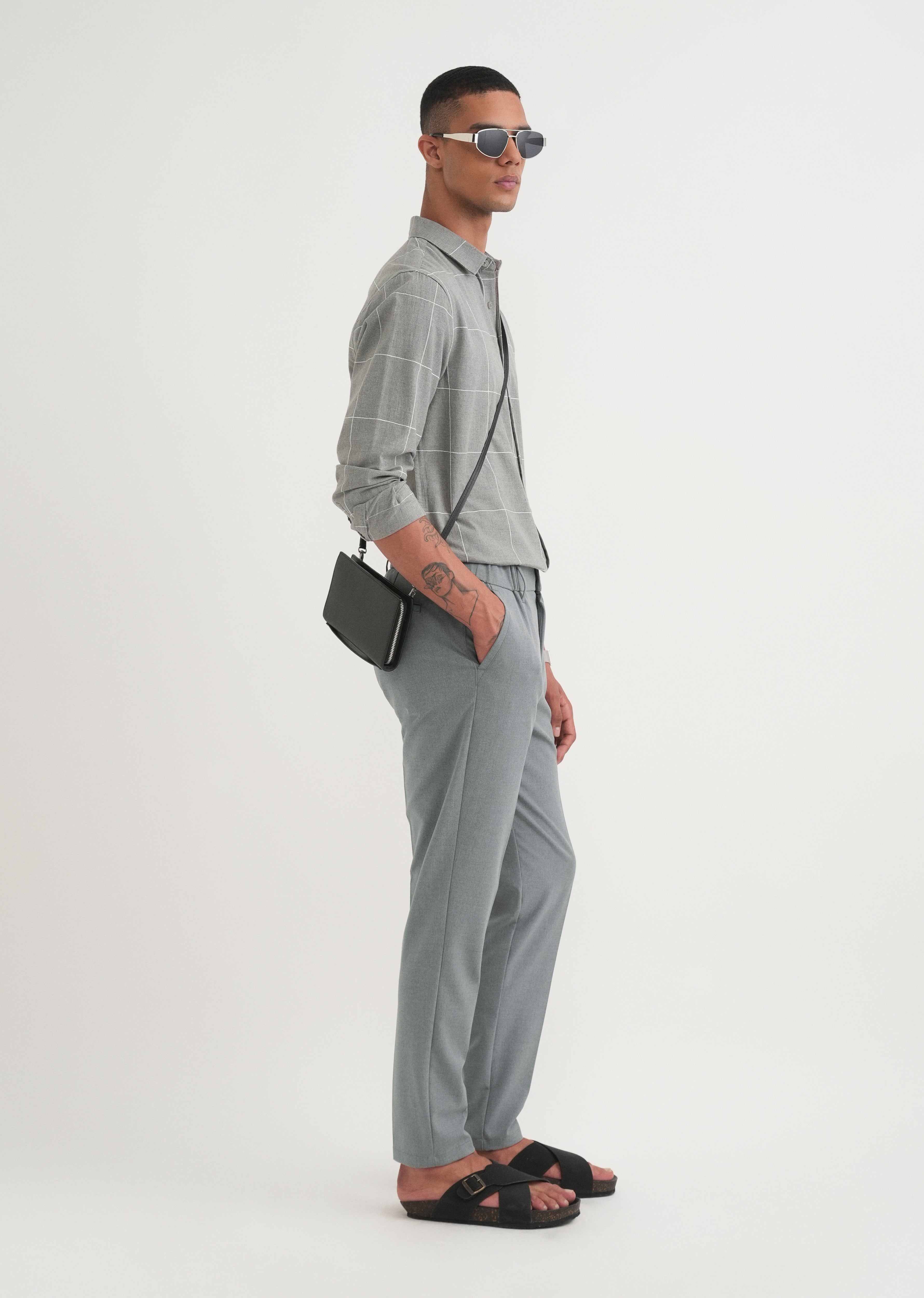 Grey Semi-Elasticated Trouser